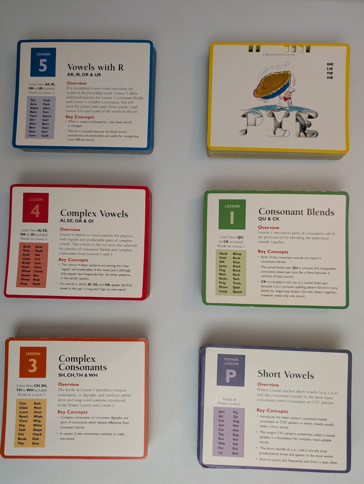 LeapFrog School House 120 Cards 1998 Phonics Desk Primary-Lesson 5