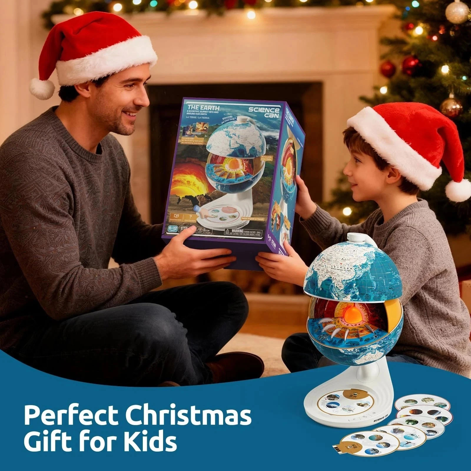 Openable Globe for Kids, 8 Inch Interactive World Globe Talking M…