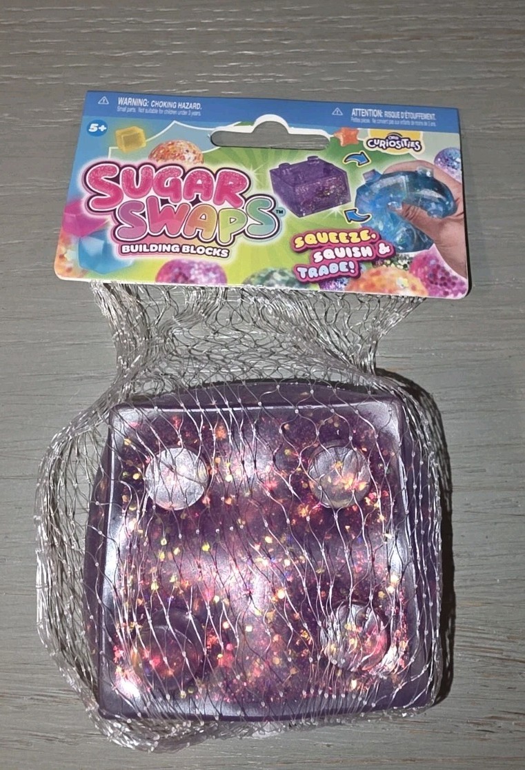 Sugar Swaps Building Blocks Purple Glitter Squishy Sensory Fidget Toy ORB NEW