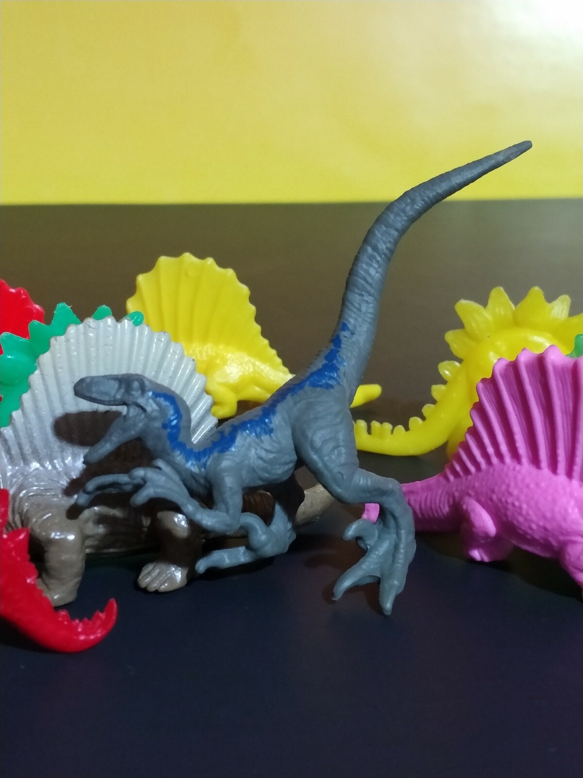 Lot of 16 Dinosaur Toys 1 mini JW Raptor Blue and 15 Mini Dinosaur Toys