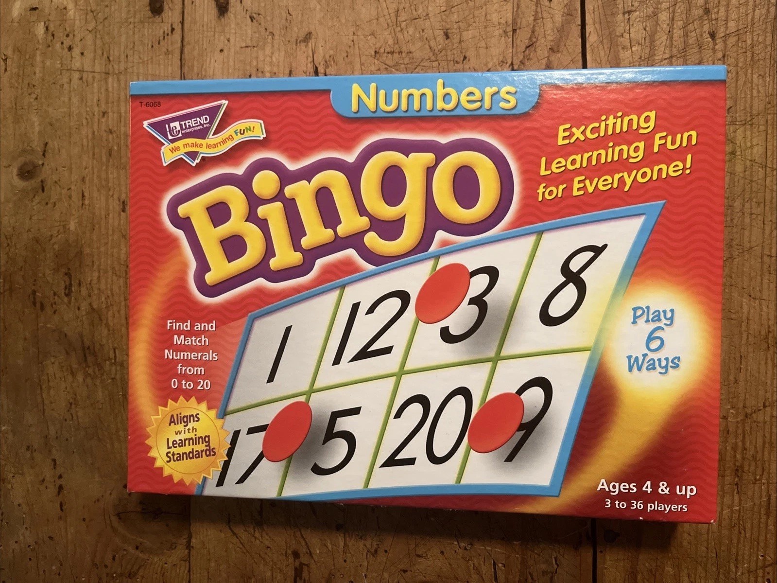 Trend Bingo Game for Children 4+ Place Value Learning Numbers, 3 To 36 Players