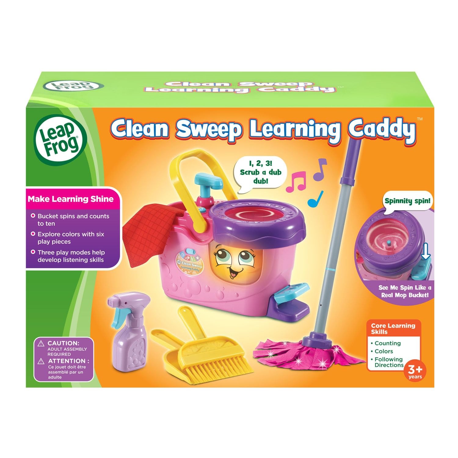 Clean Sweep Learning Caddy, Kids Mop and Broom Cleaning Toy Set for Ages 3-5,…