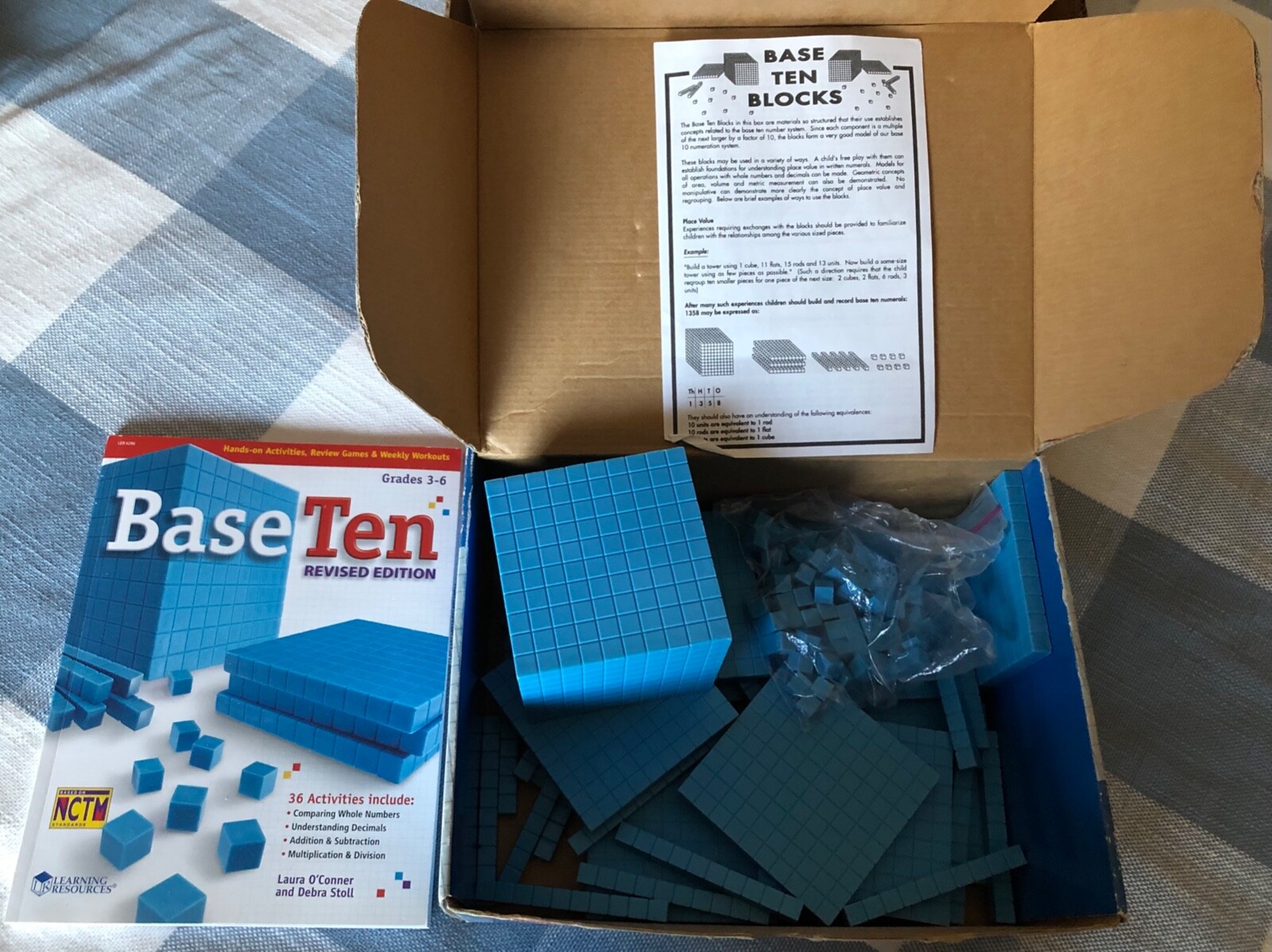 Base Ten Set Learning Resources – Workbook + Blocks Homeschool Math . Used Once