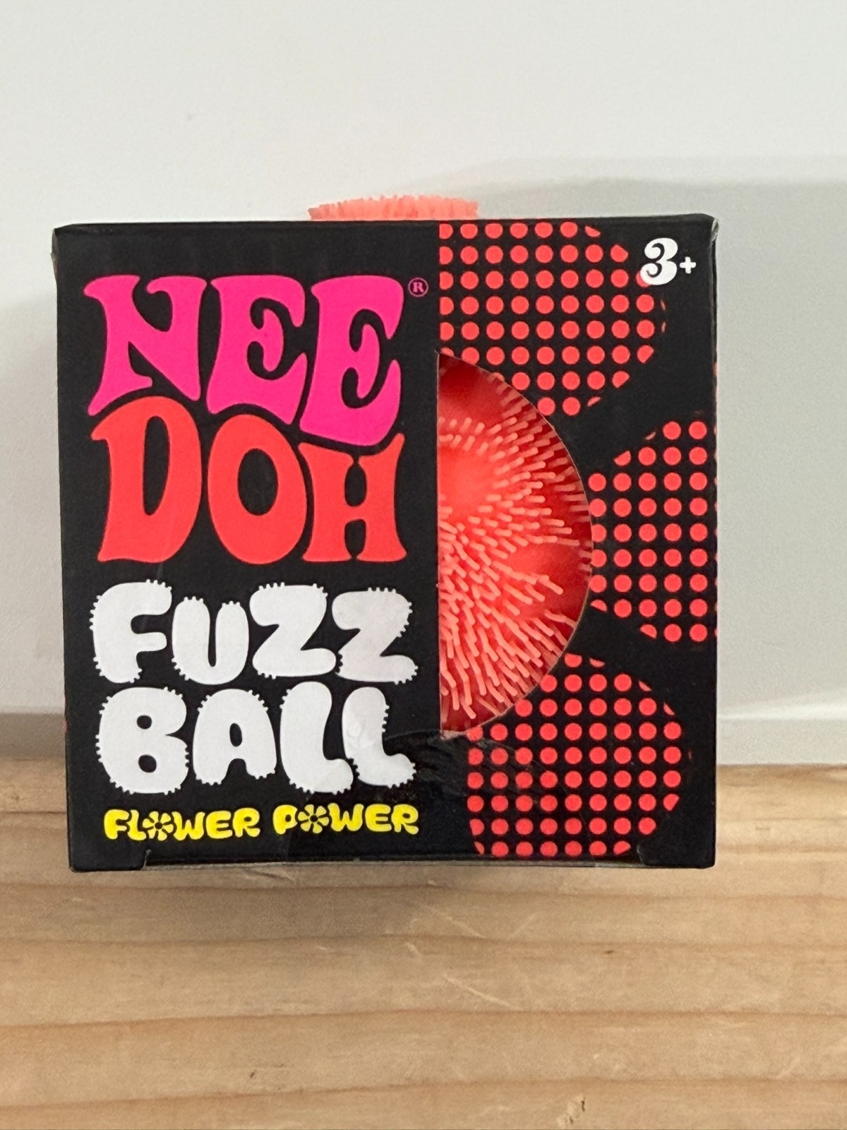 ORANGE Needoh FUZZ BALL Flower Power Nee Doh Squish Stress Ball NEE-DOH Fuzzball