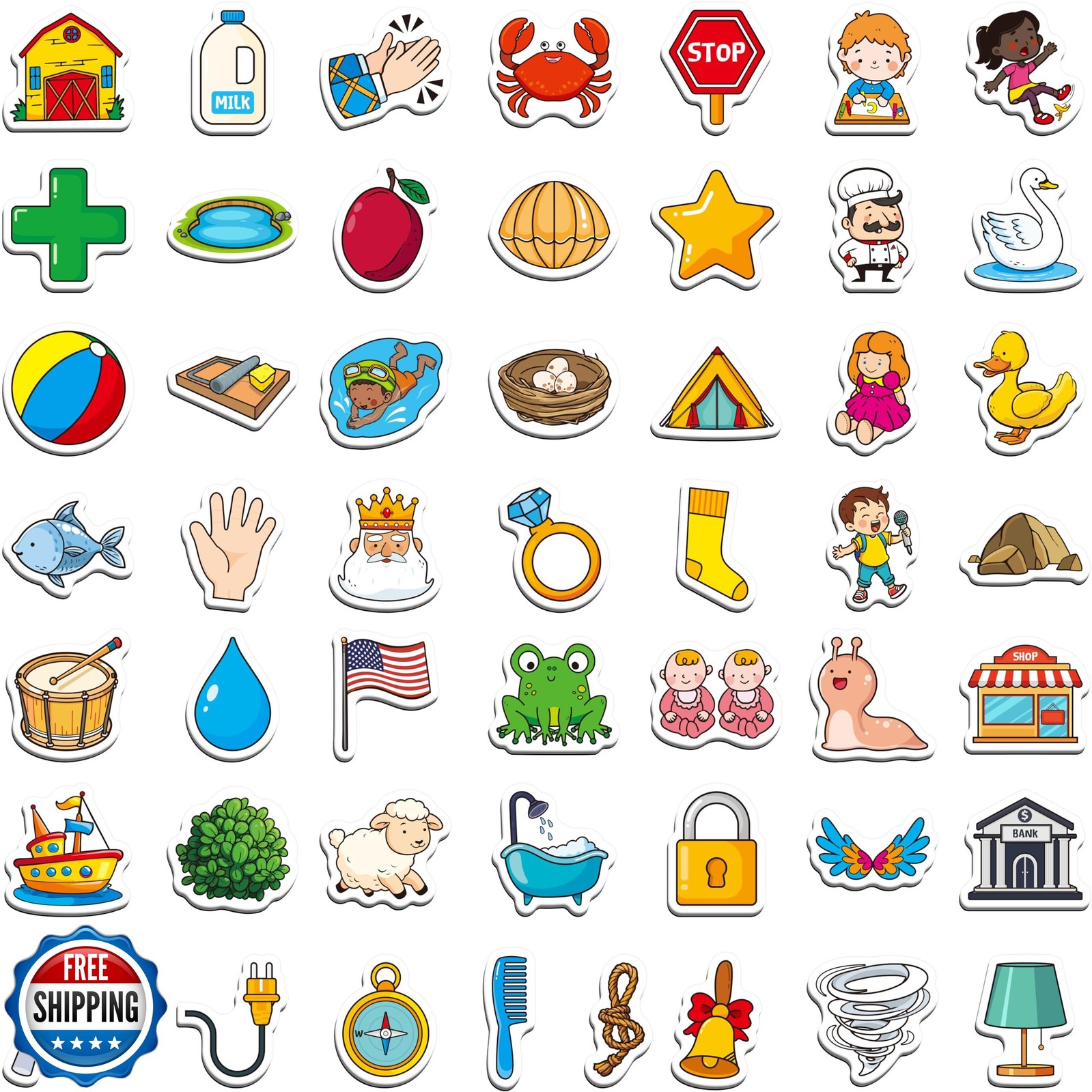 50 PCS CVCC and CCVC Object Magnets, Magnetic Thickened Fridge Magnets Adorab