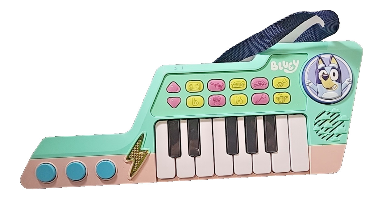 Bluey Musical Toy Keyboard w/ Strap By VTech Lights & Sounds Works!