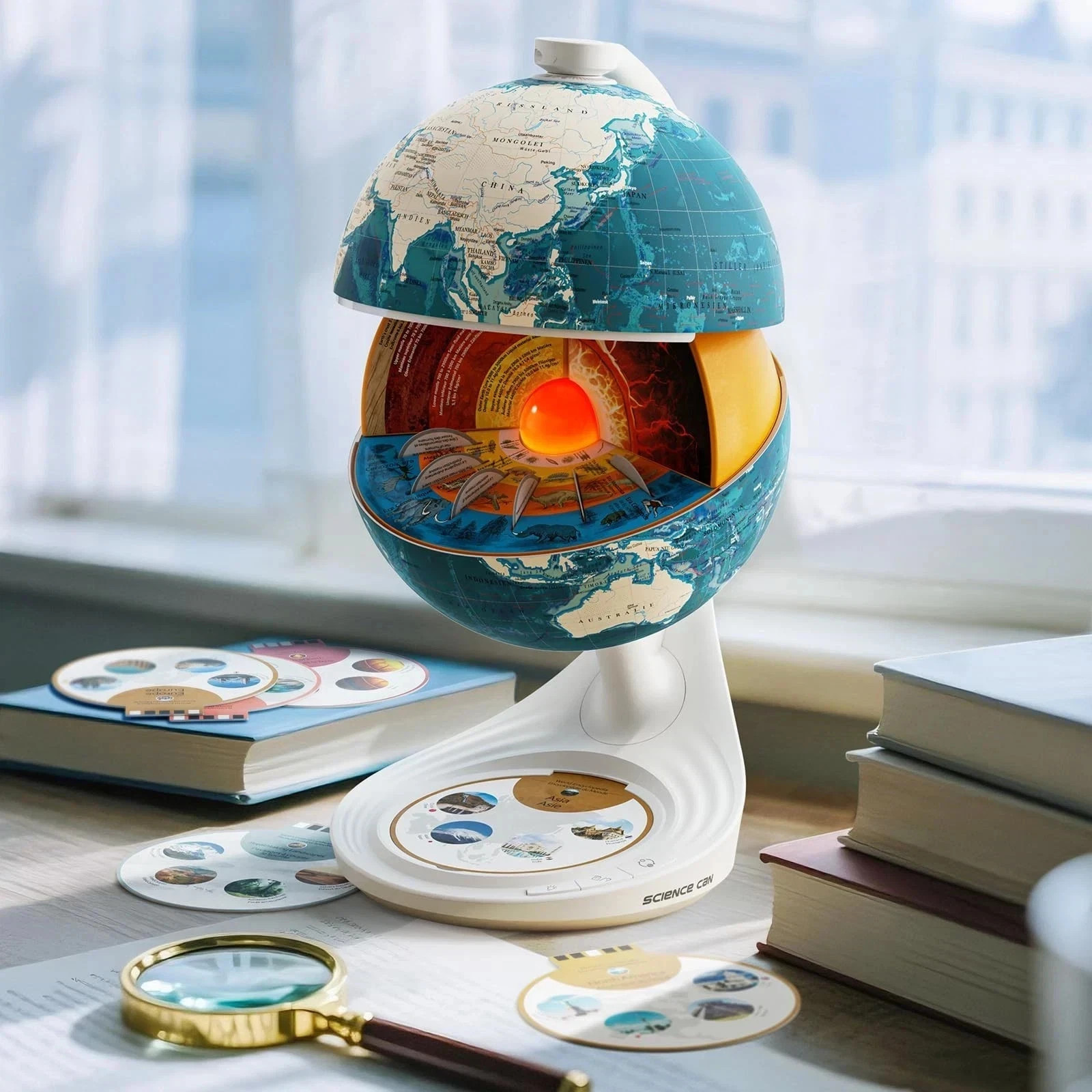 Openable Globe for Kids, 8 Inch Interactive World Globe Talking M…