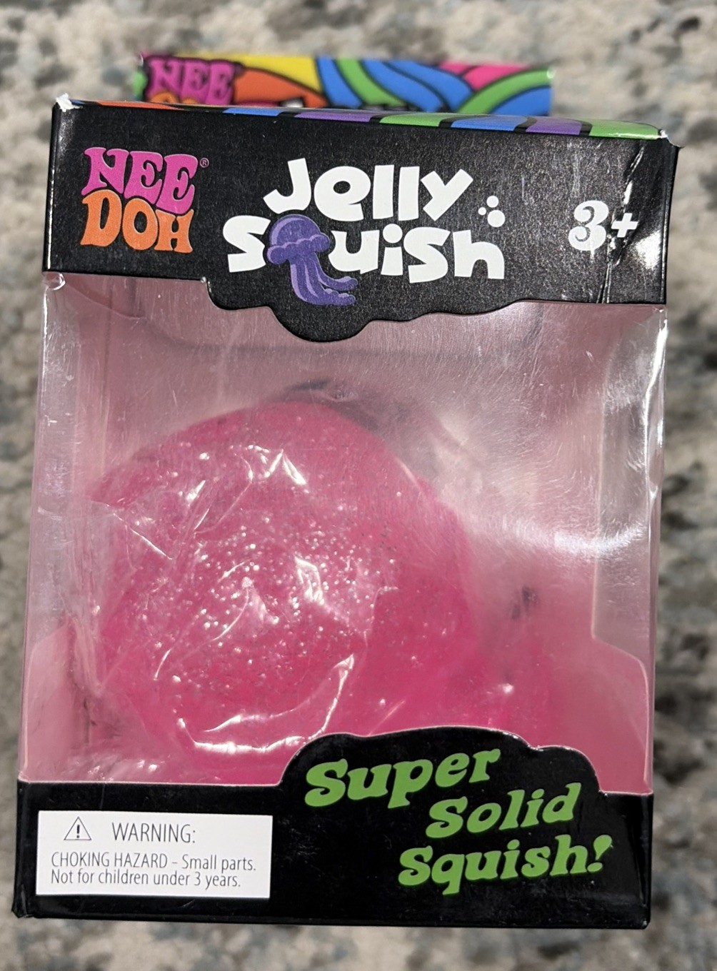 NeeDoh Pink Jellyfish Jelly Squish Stress Toy Fidget Squeeze Super Solid Squish