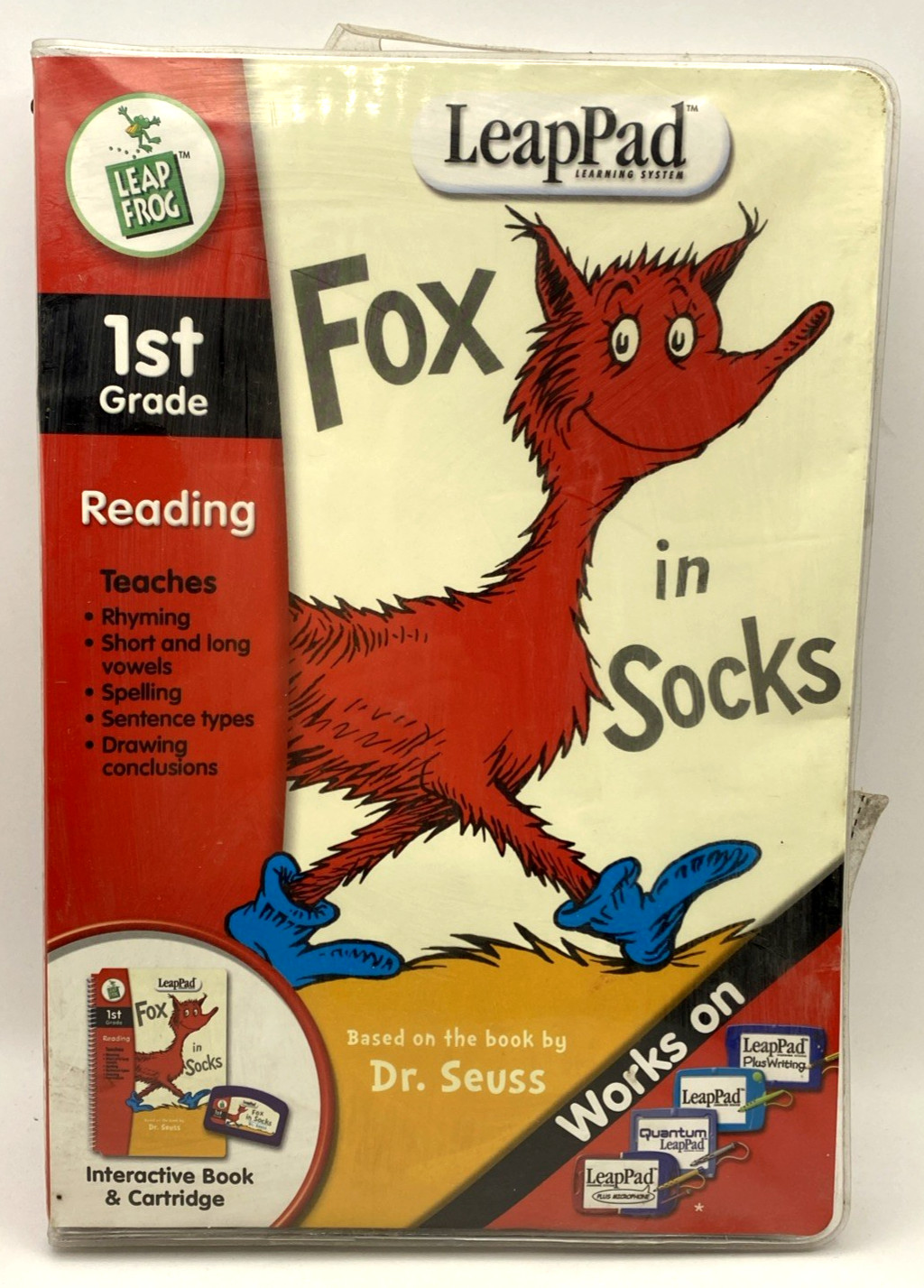Leap Frog LeapPad Fox in Socks 1st Grade Reading Interactive Book Cartridge NEW