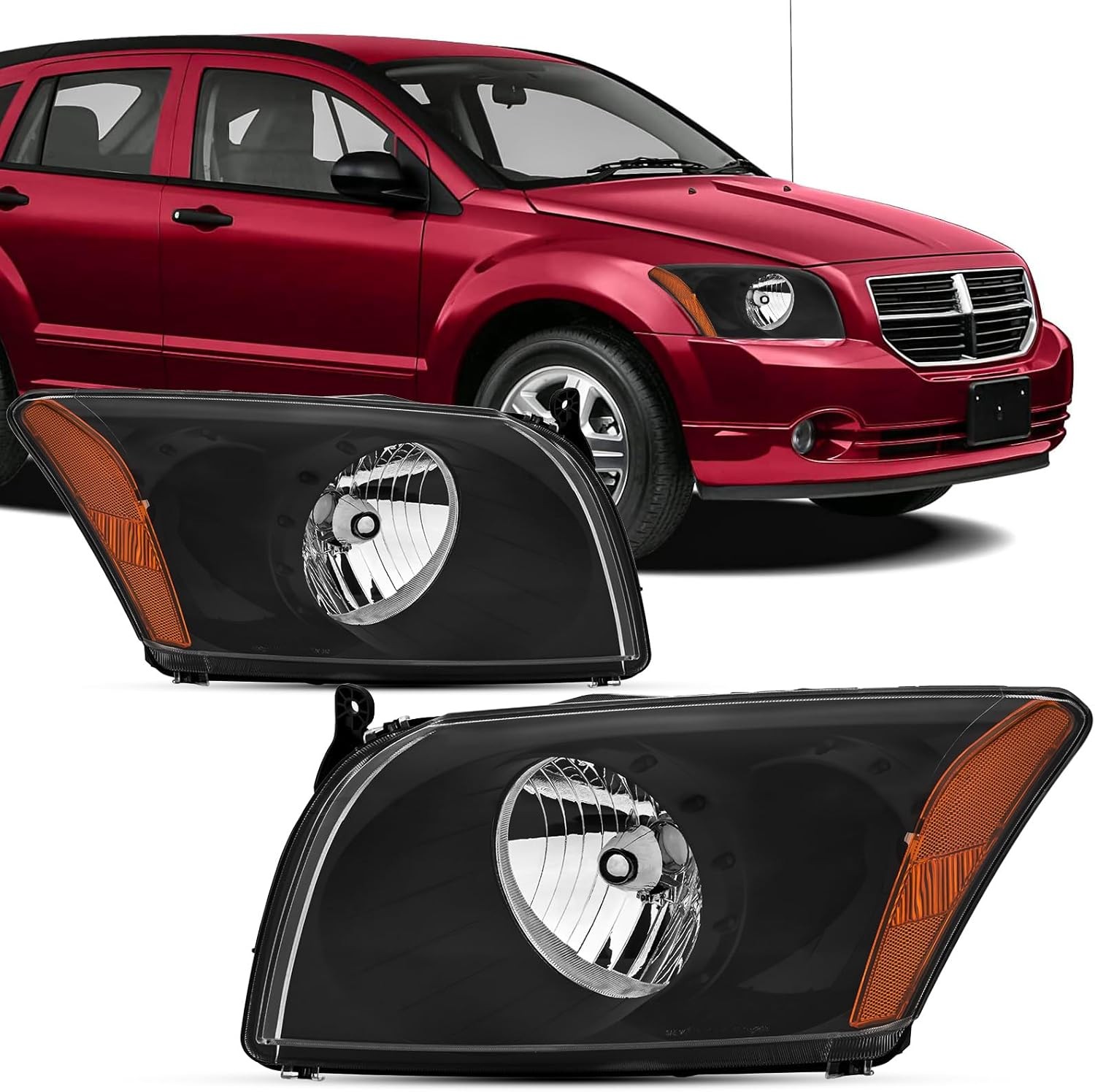 07-12 Caliber SE Headlight Halogen Black