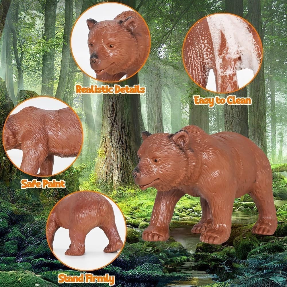 24Pcs Safari & Zoo Animals Figures, Realistic Plastic Animal Toys Set for Kid…