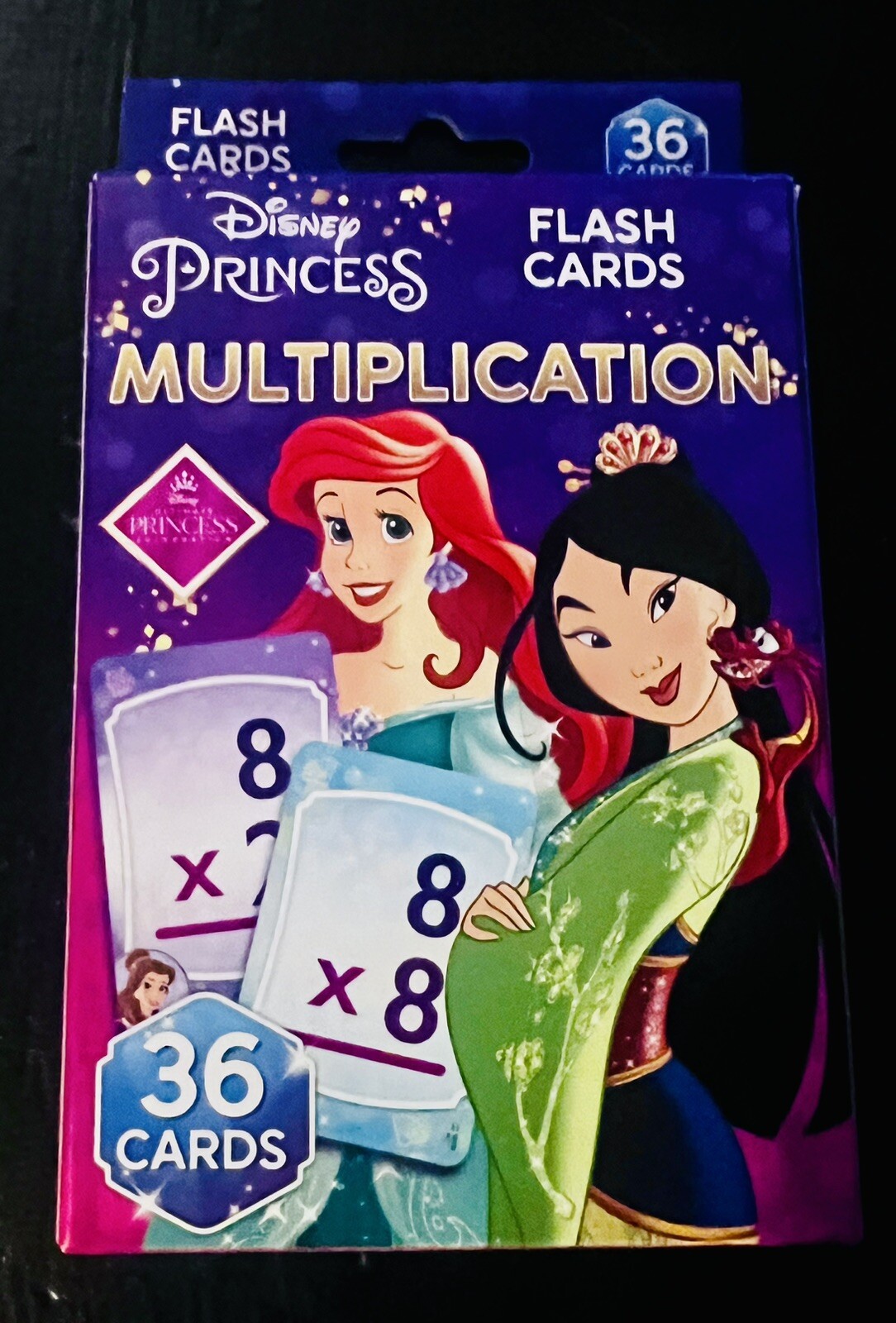 2021 Disney Princess: 36 Math Multiplication Cards: Bendon Learning: Brand New!