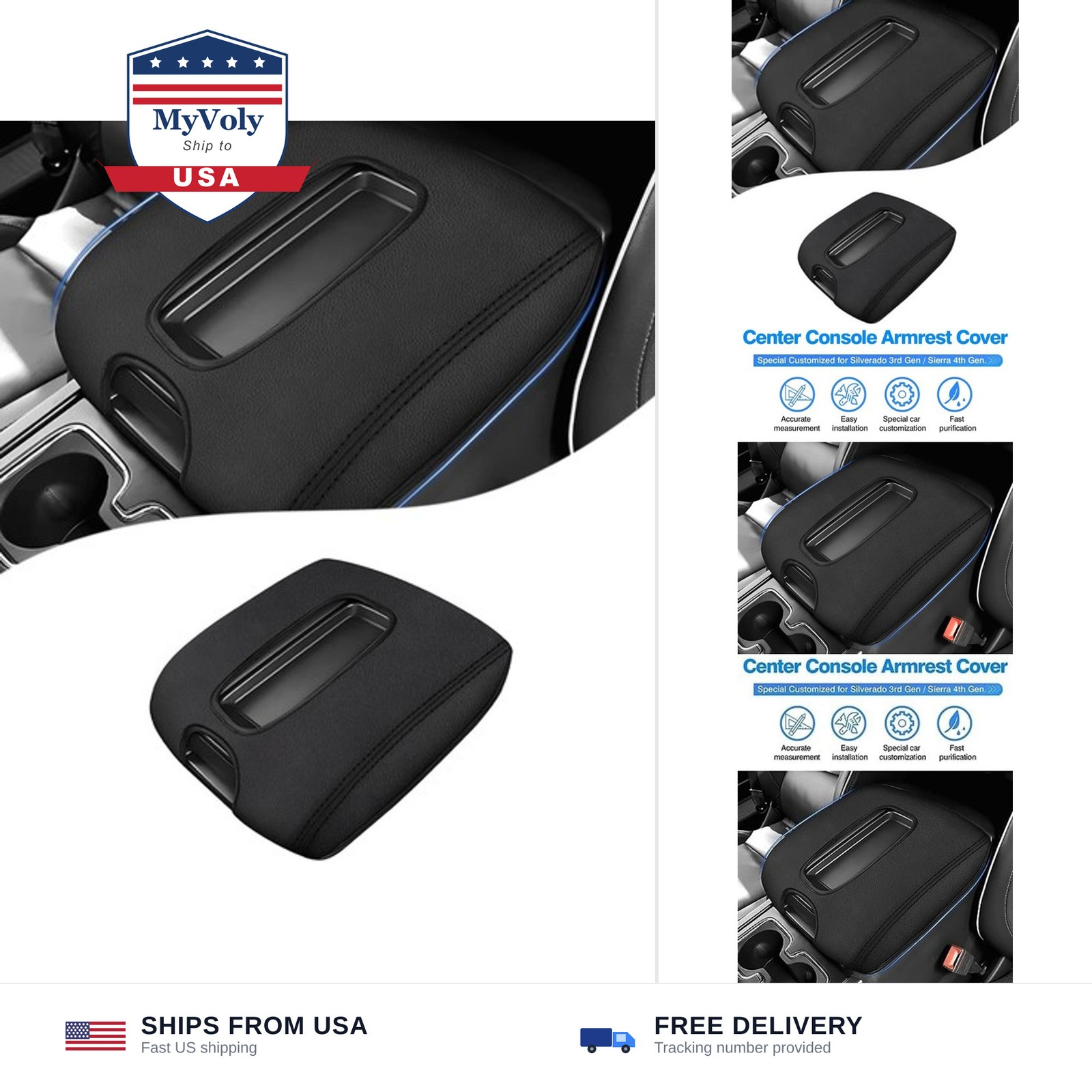 Autorder Center Console Cover for 2014-2018 Chevy Silverado/GMC Sierra 1500 2…