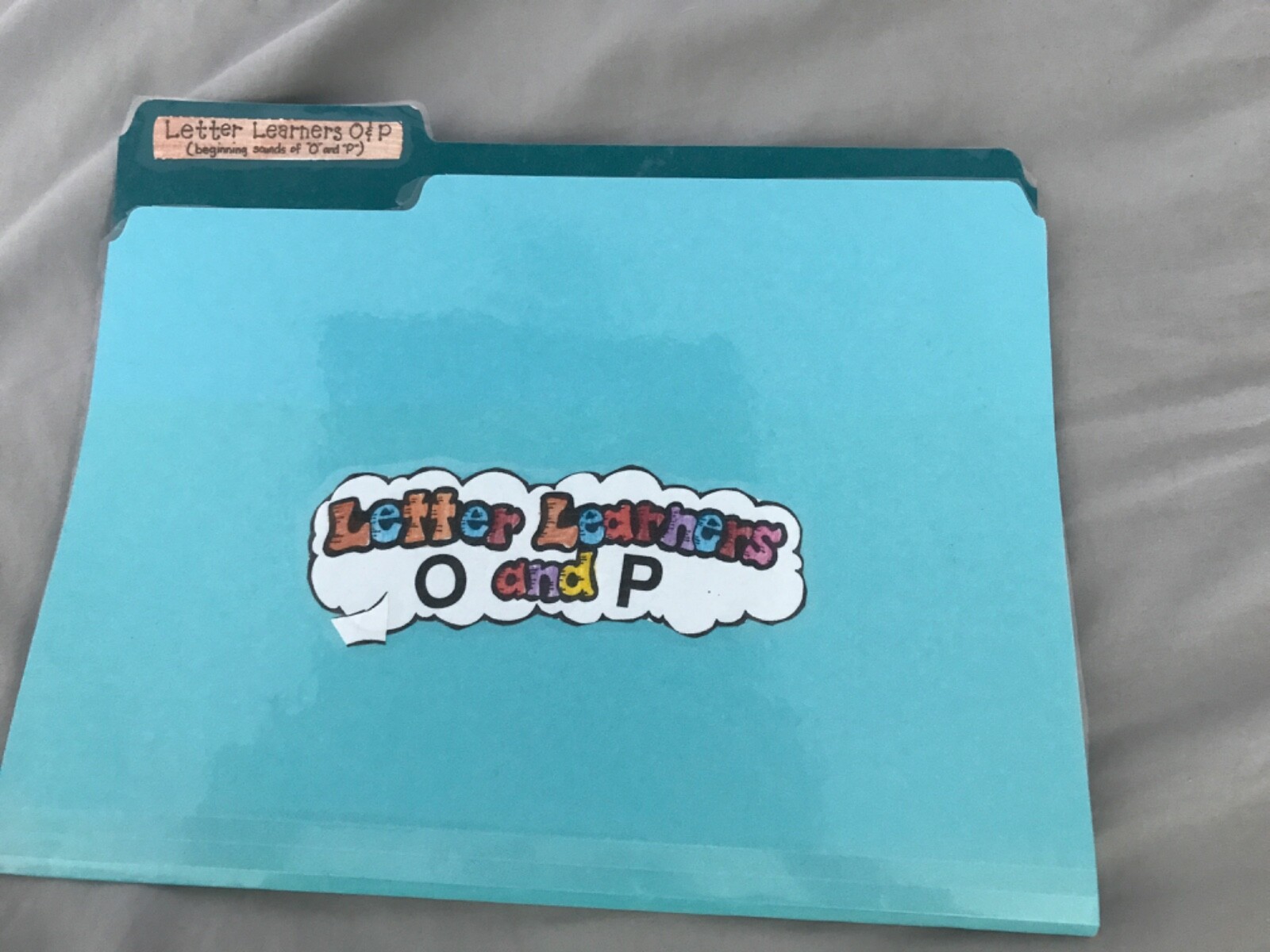 Letter Learners O&P PreK File folder teacher game resources