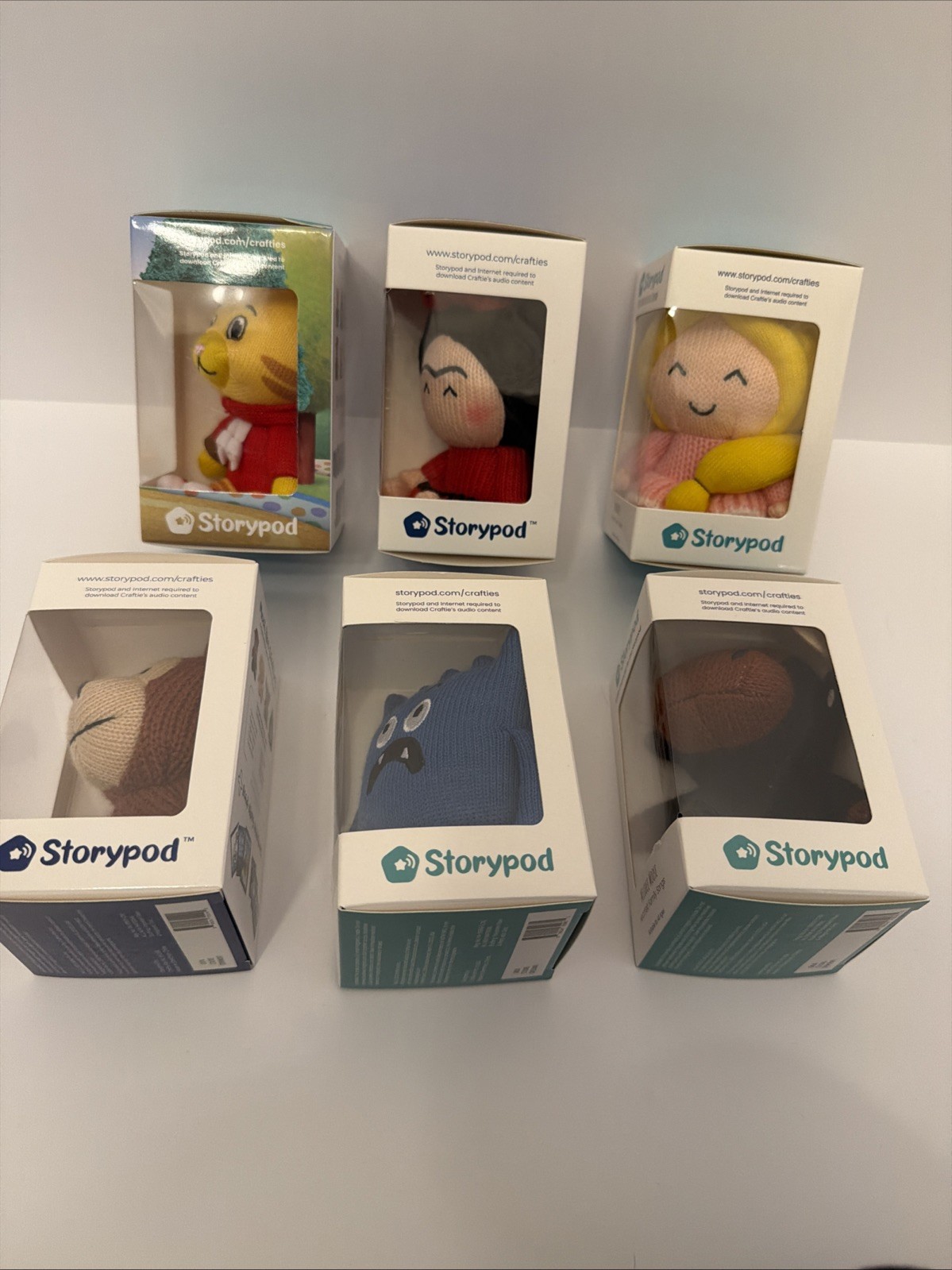 NIB Storypod Crafties Lot (6) Daniel Tiger, Frida, Rapunzel Monster Moose Monkey