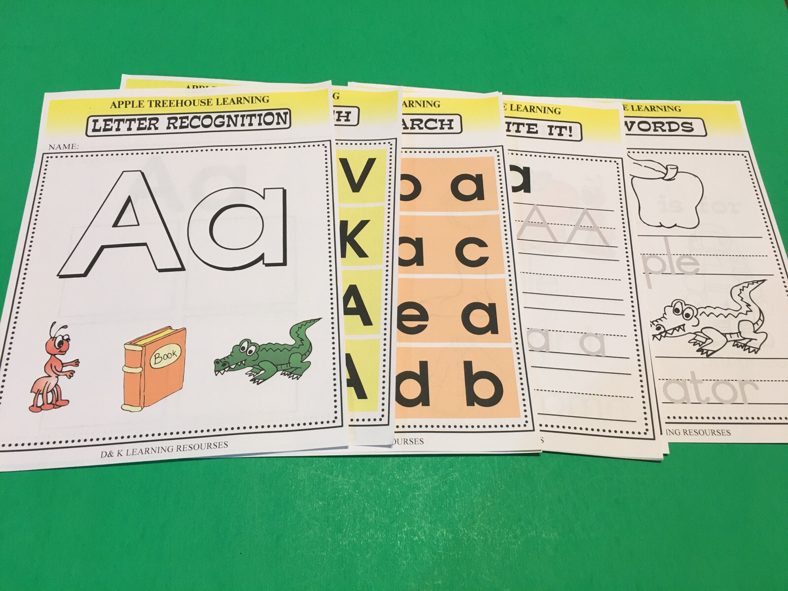 Letter Aa – Apple Treehouse Worksheets – Preschool Teaching supplies 20 pgs