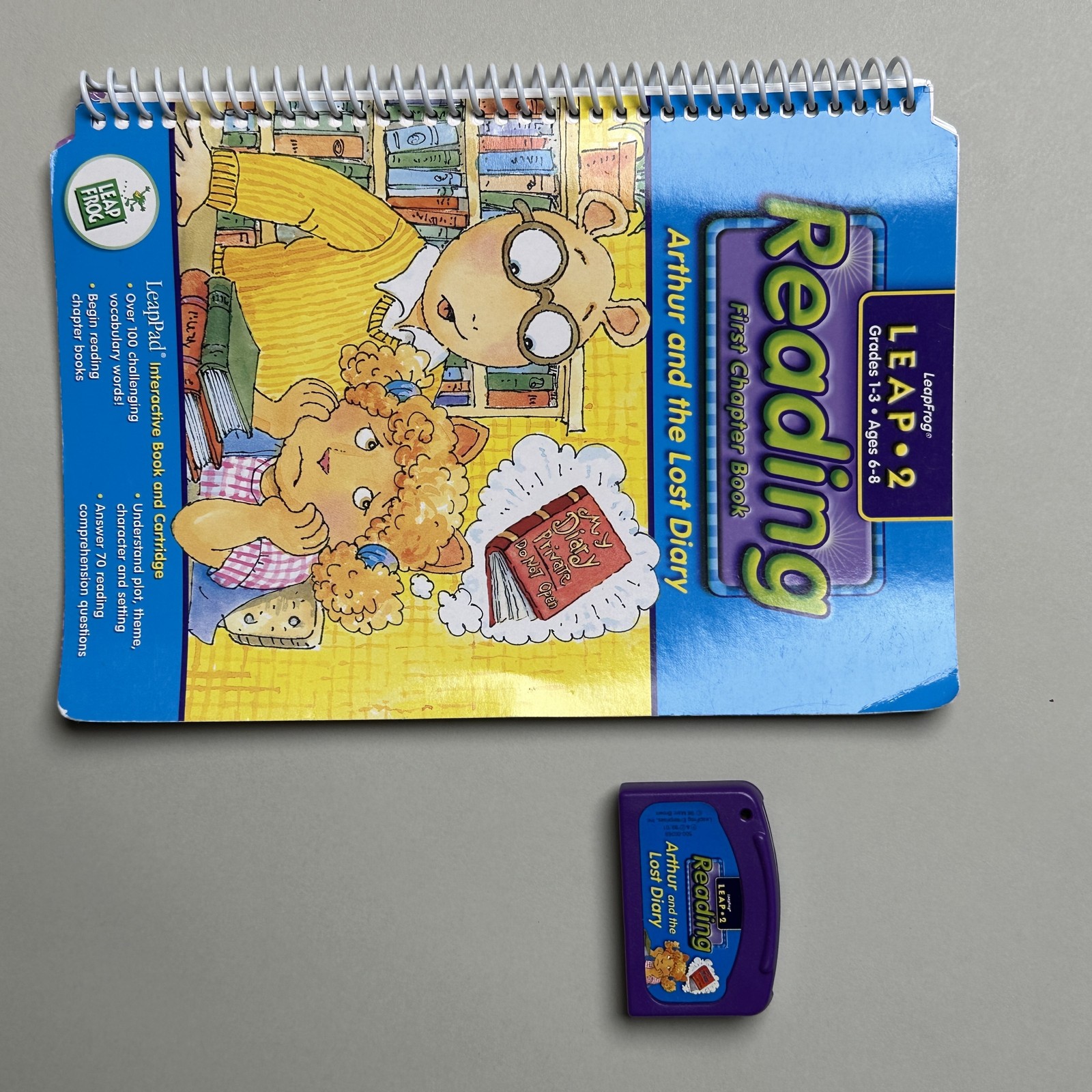 LeapFrog LeapPad 2 Arthur and the Lost Diary Reading Cartridge Ages 6-8 Kids Boo