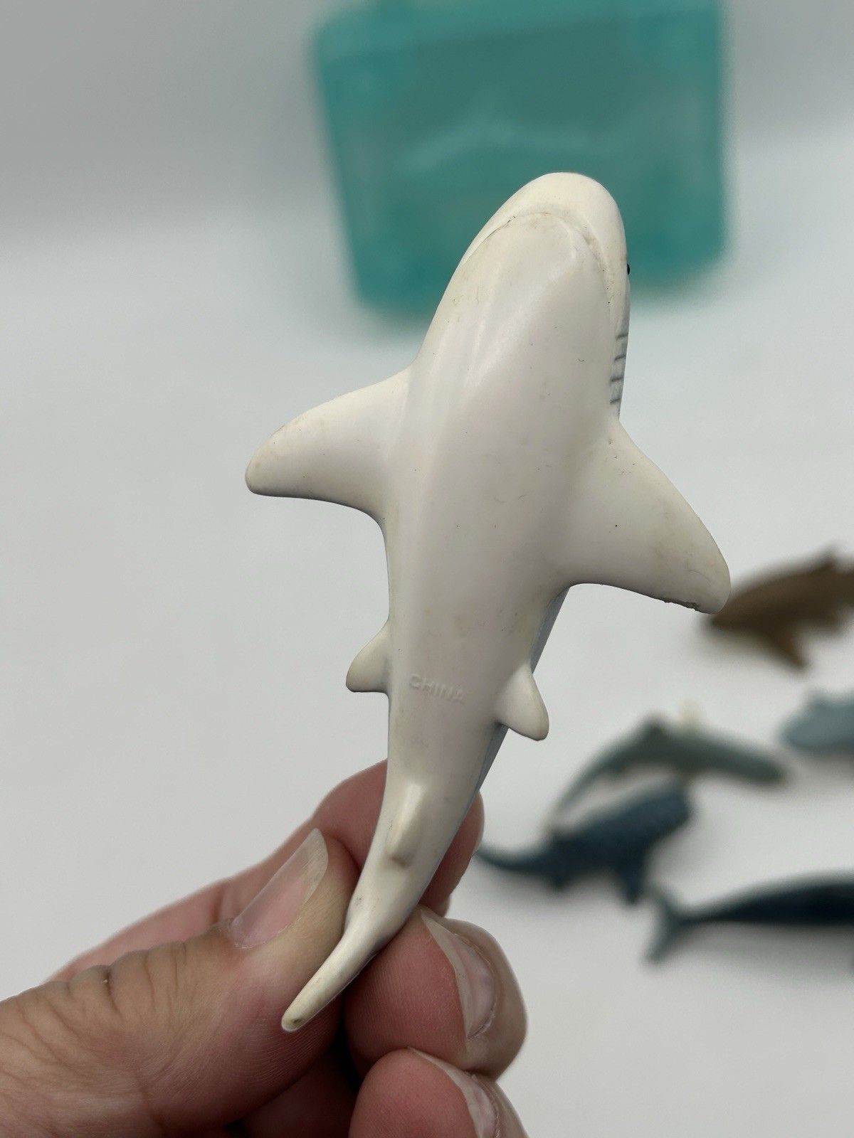 K&M International Shark Toy Lot of 18 PVC Figurines ~3” Marine w/ Carrying Case