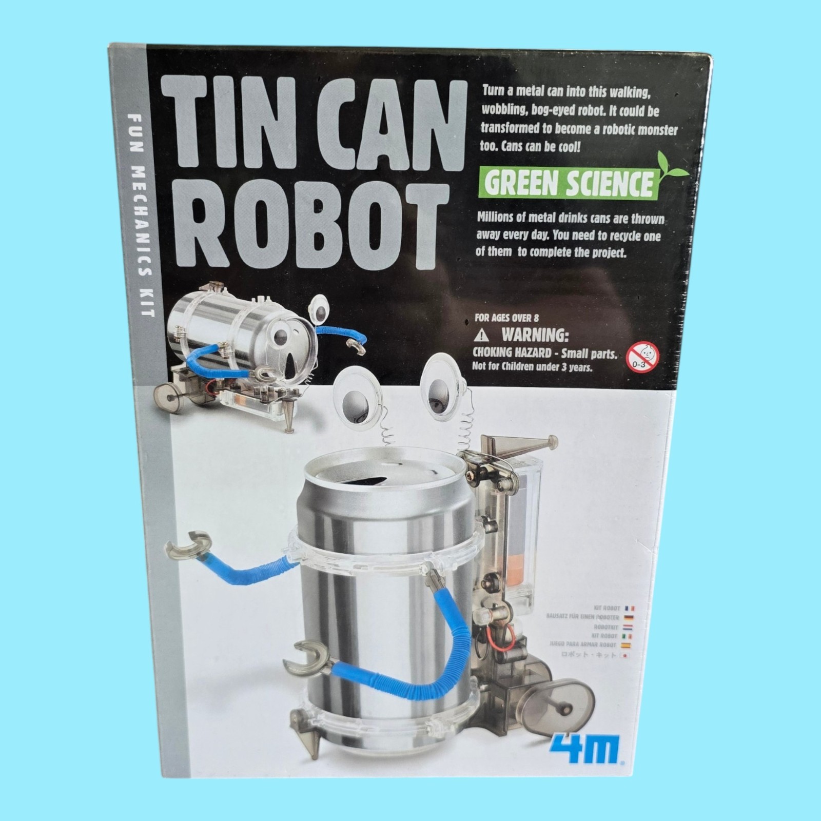 4M Toysmith Tin Can Robot Green Science Fun Mechanics Kit NEW & SEALED!