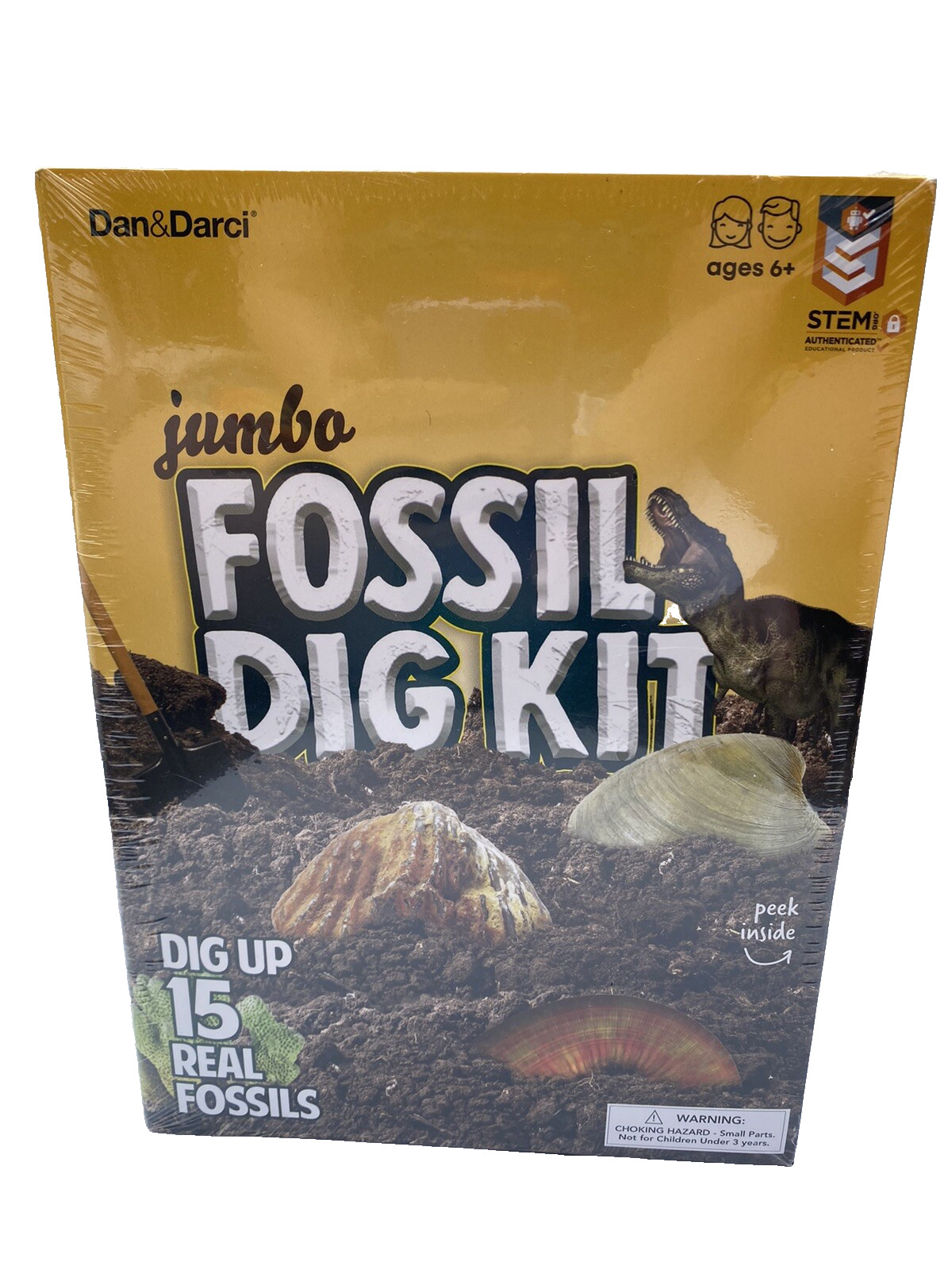 Fossil Dig Kit Dig Up 15 Real Fossils Stem Dan & Darci New
