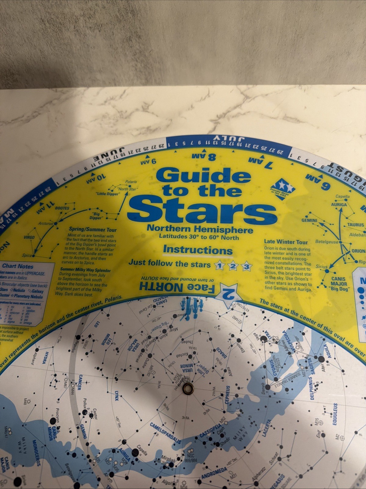 David Levy GUIDE TO THE STARS by Ken Graun Northern Hemisphere Planisphere 16″