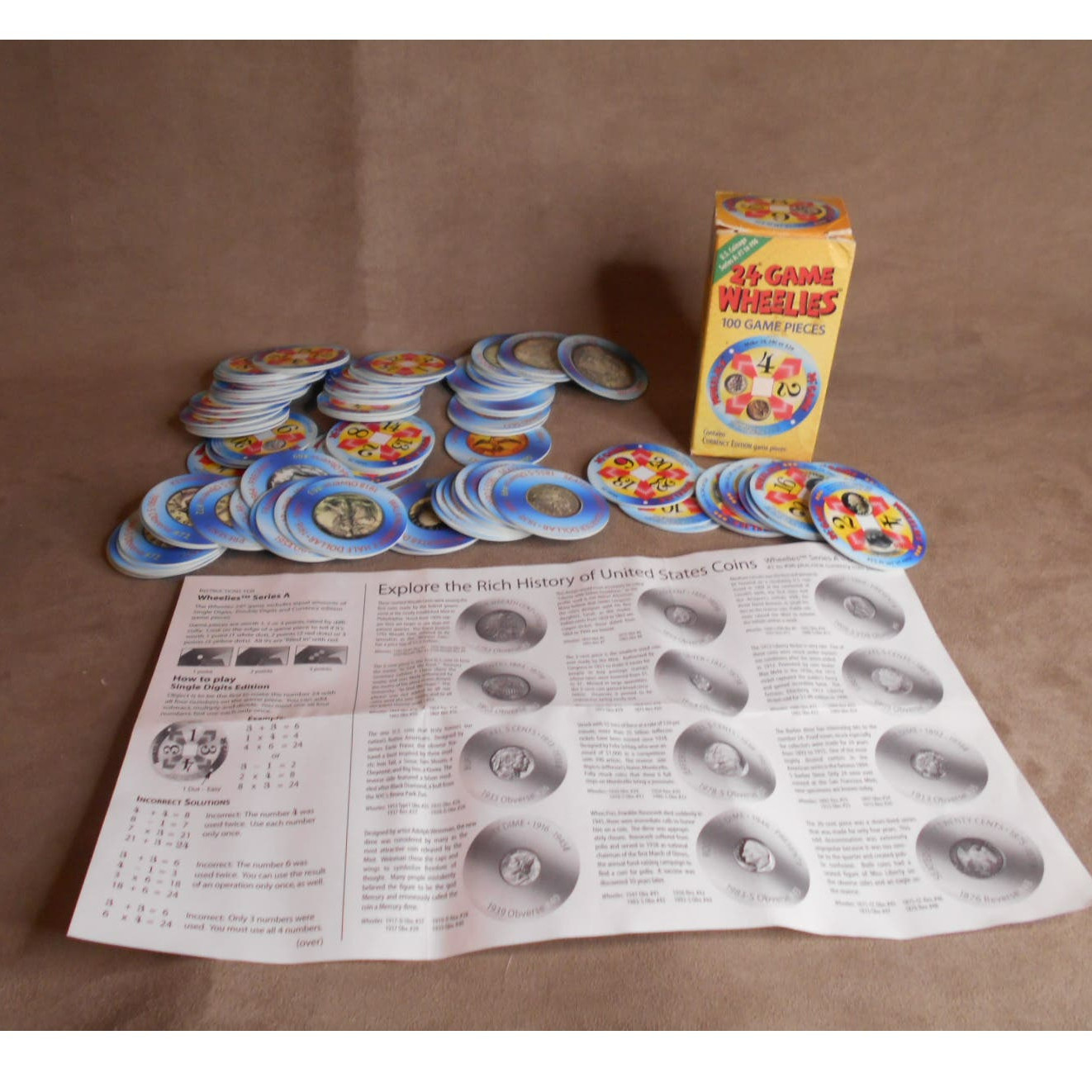 Suntex 1998 24 Game Wheelies Currency Edition US Coinage Series A RARE