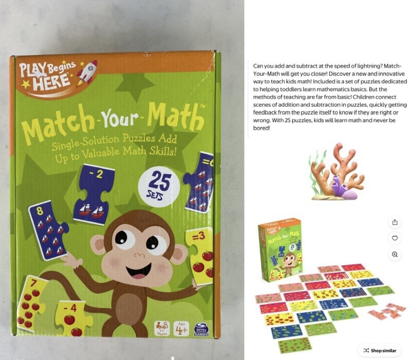 Spin Master Match Your Math Game Play Learn Numbers 25 Sets Puzzles Age 4+