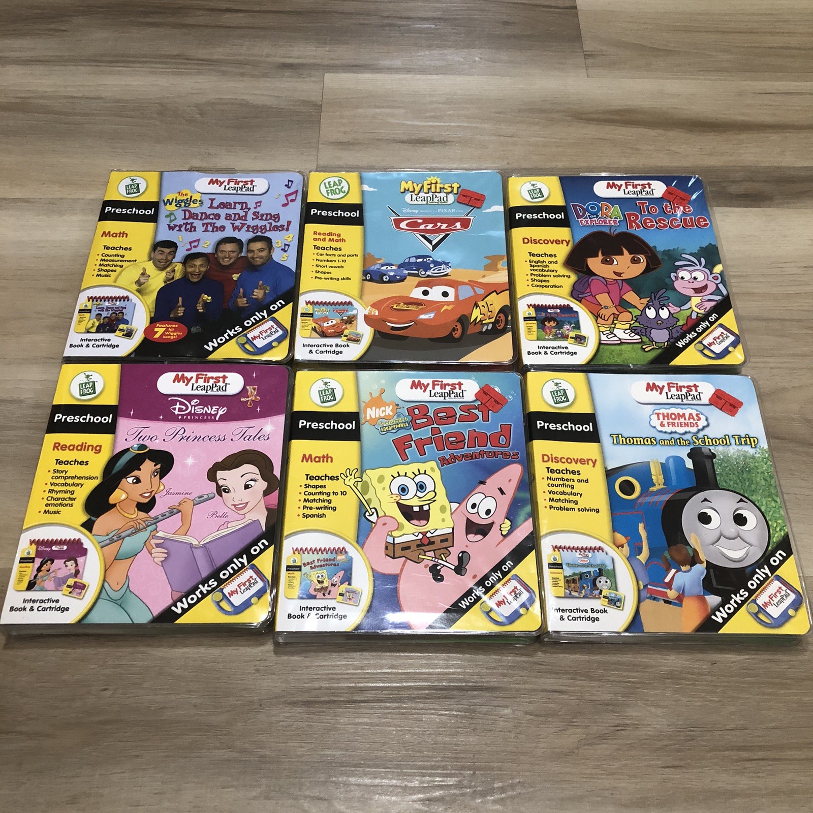 LeapFrog My First LeapPad Learning System Books & Cartridges Lot Of 6 Complete