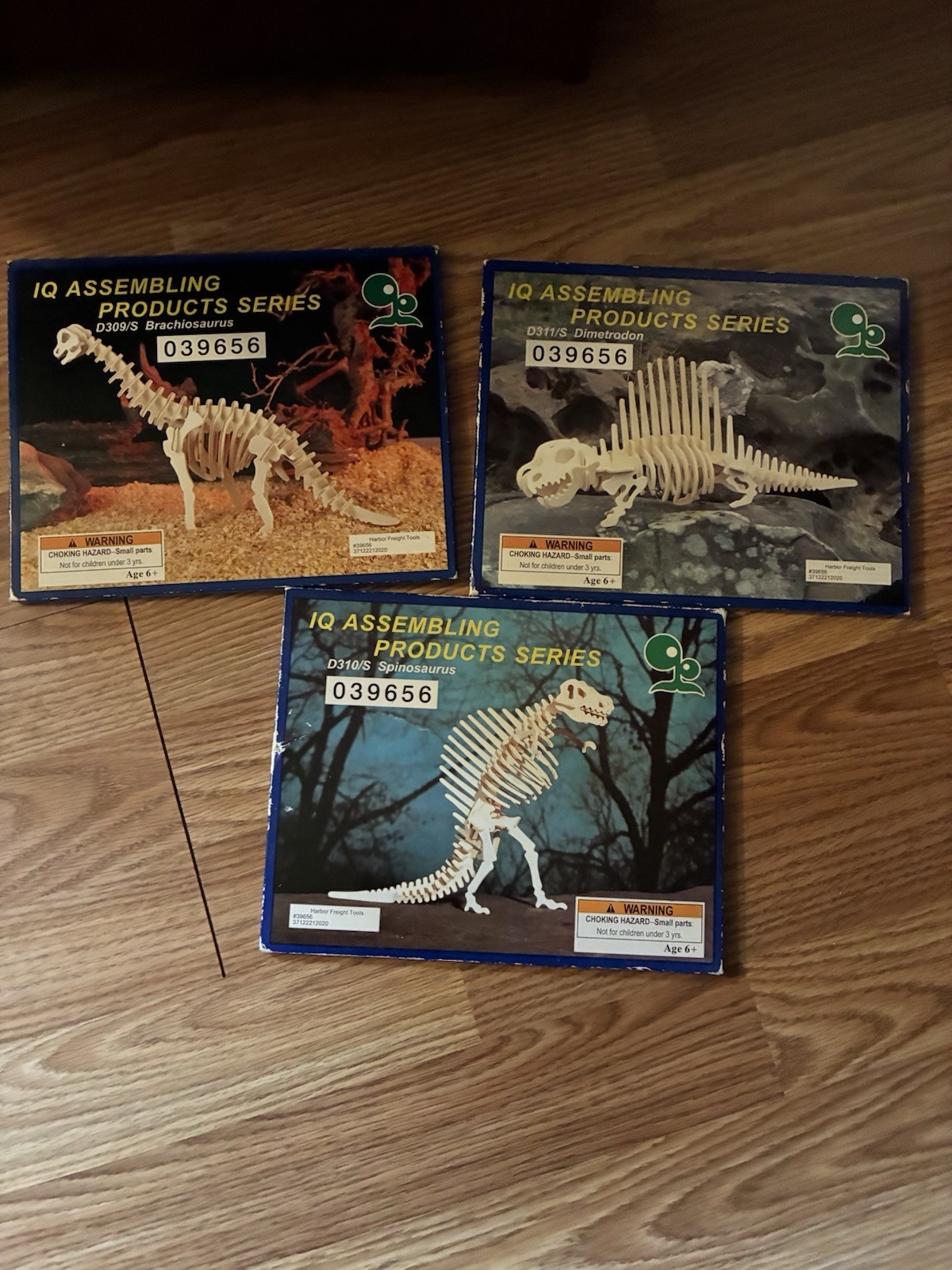 Lot 3 IQ Assembling Products Series 3D Wooden Dinosaur Model Kits Educational