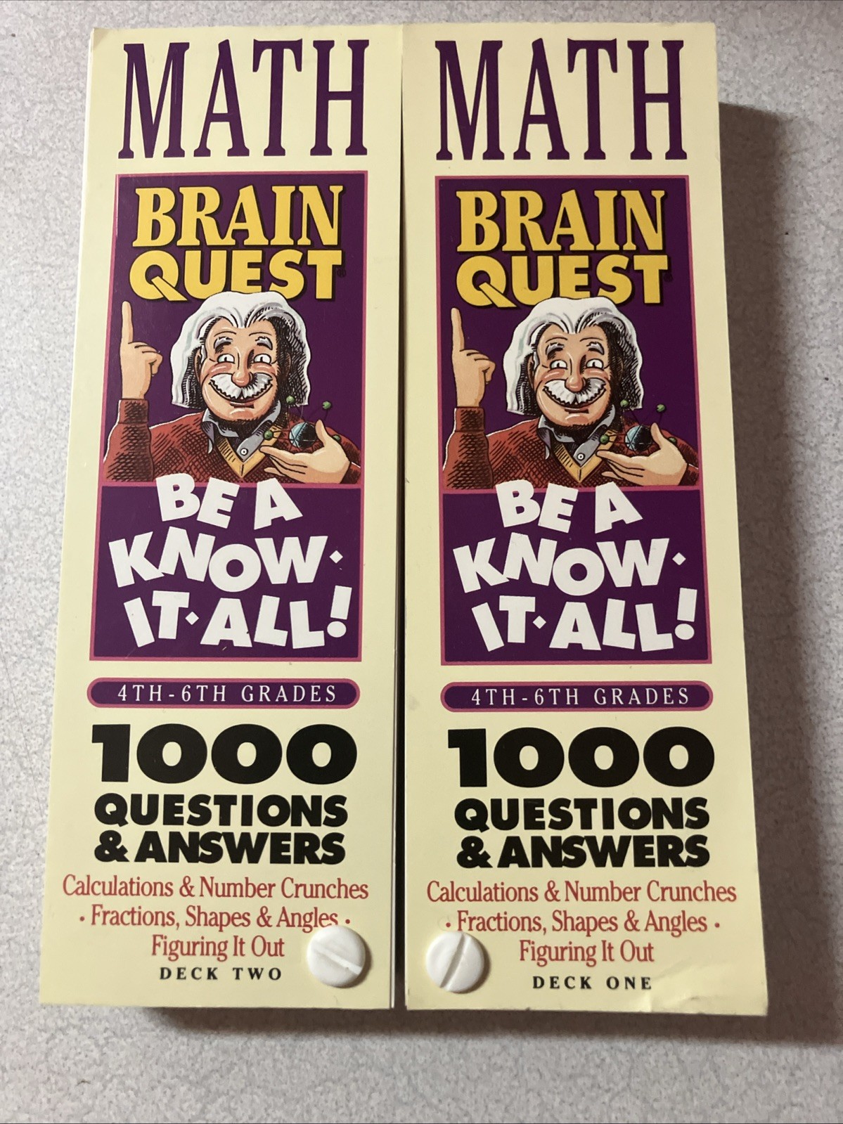 Brain Quest Cards Lot Math 4-6 Grade & All About America for the Car