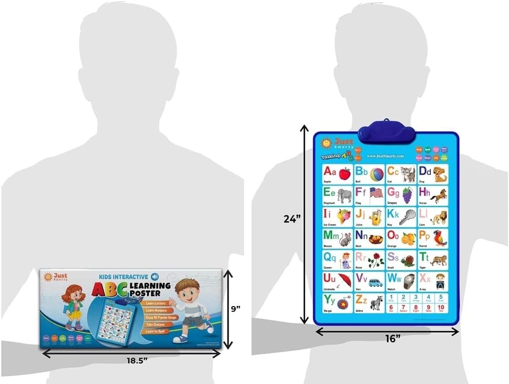 Toddler Learning Wall Chart for Alphabet and Numbers with Interactive Sound