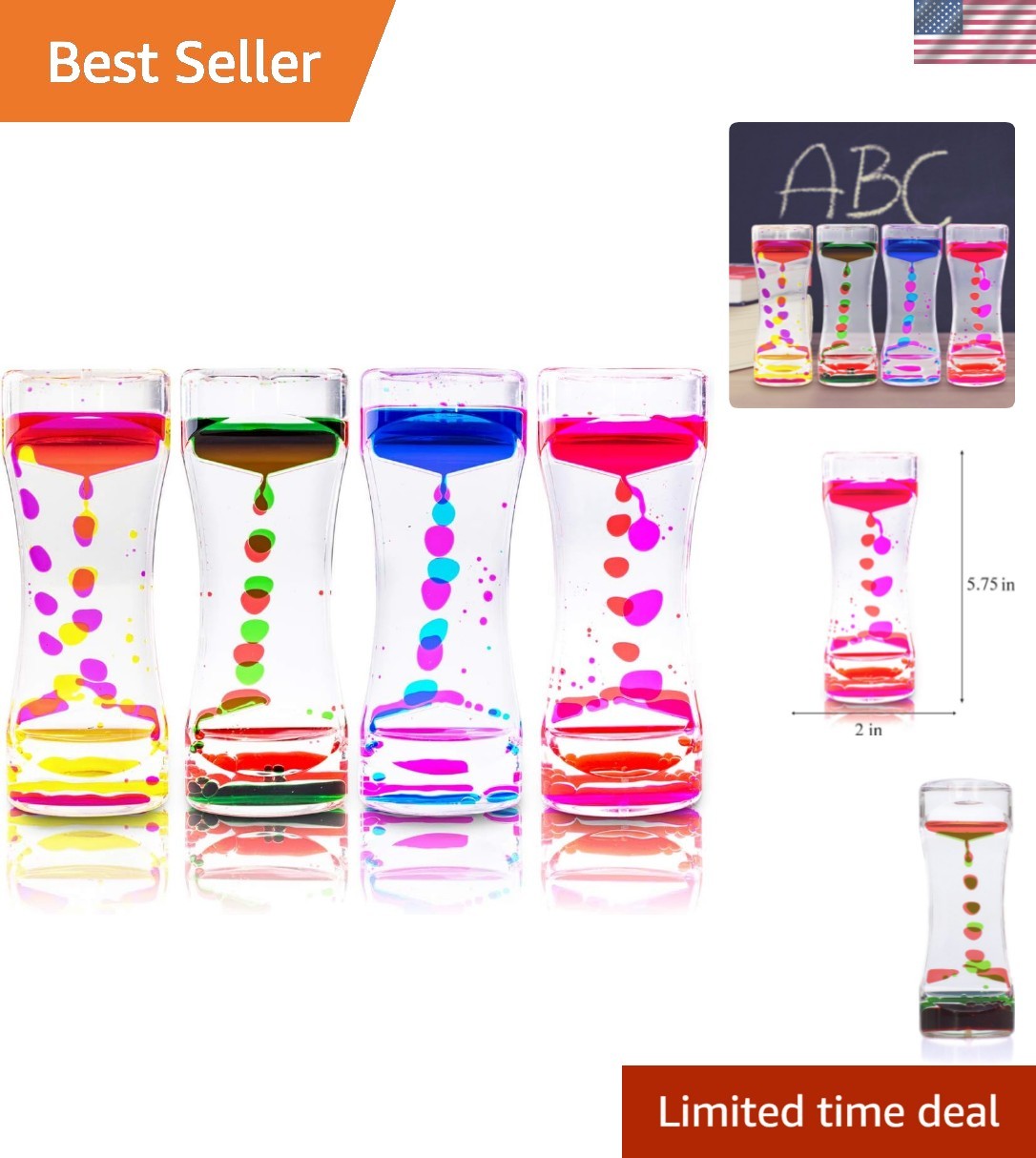 Liquid Motion Bubbler for Sensory Play, Fidget Toy, Children Activity, Desk T…