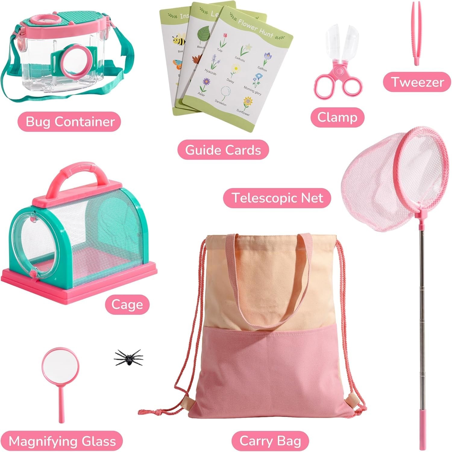 10PCS Kids Explorer & Bug Catcher Kit: Adventure Set with Magnifying Glass & Net