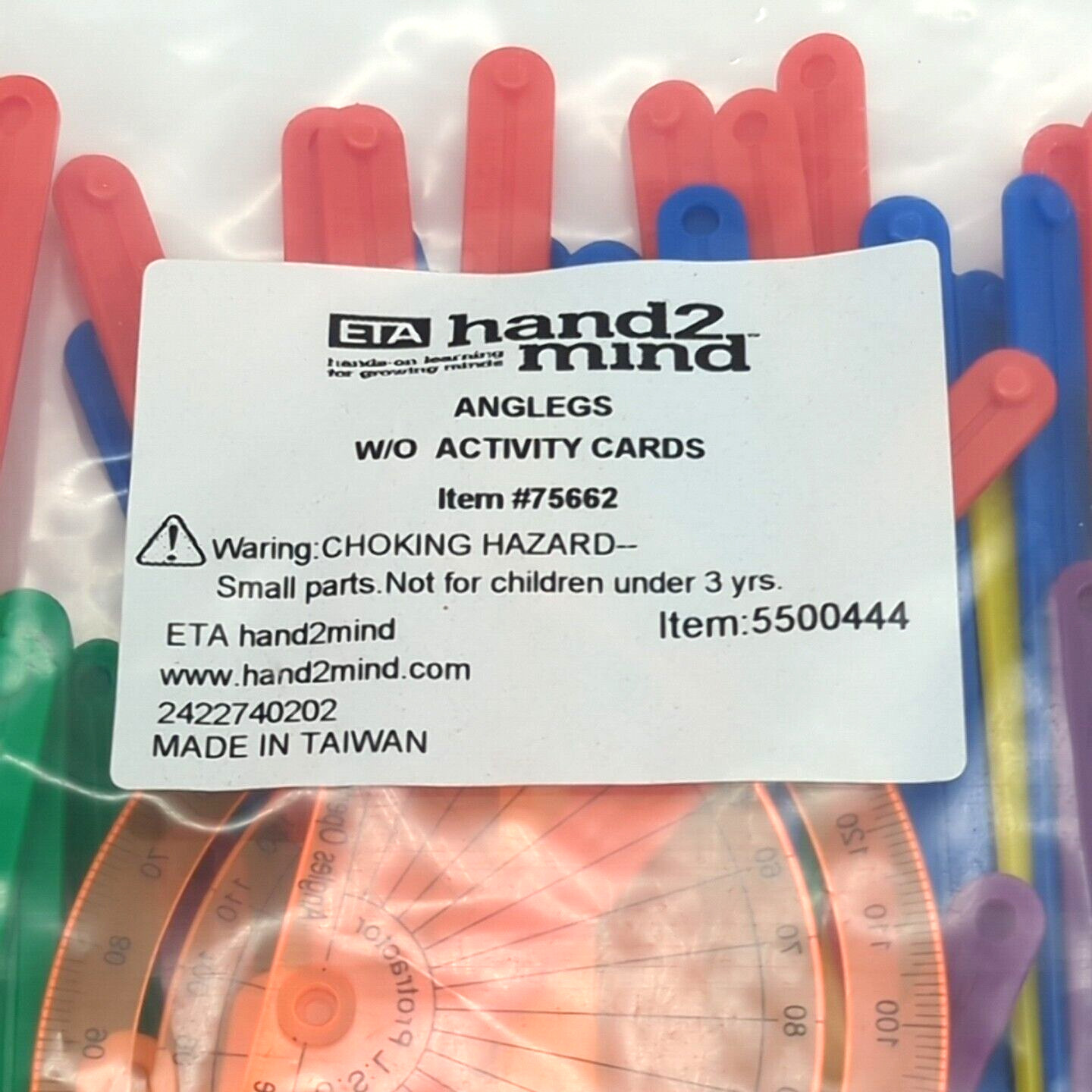 ETA hand2mind ANGLEGS Starter Kit with Protractor w/o activity cards