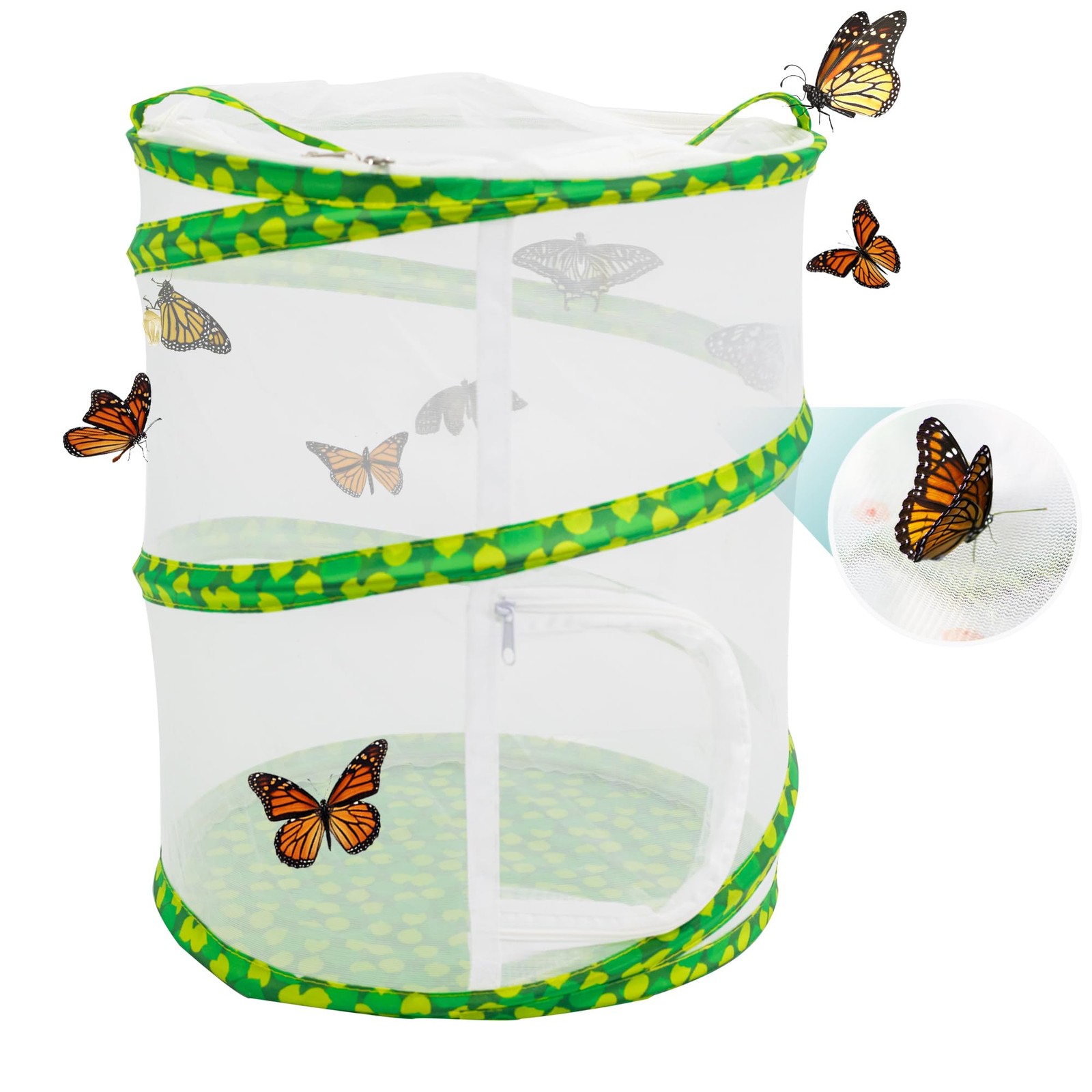 Butterfly Habitat Mesh Cageï¼Œ12″ X 14″ Tall Pop-Up Breathable Insect Bug Net…