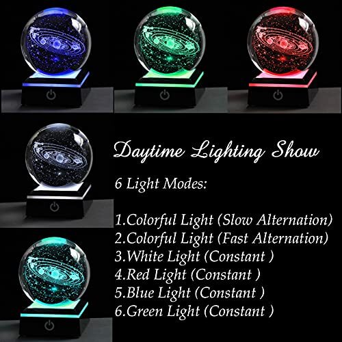 3D Solar System Model Crystal Ball 80mm 3.15inch – Outer Space Astronomy Gifts