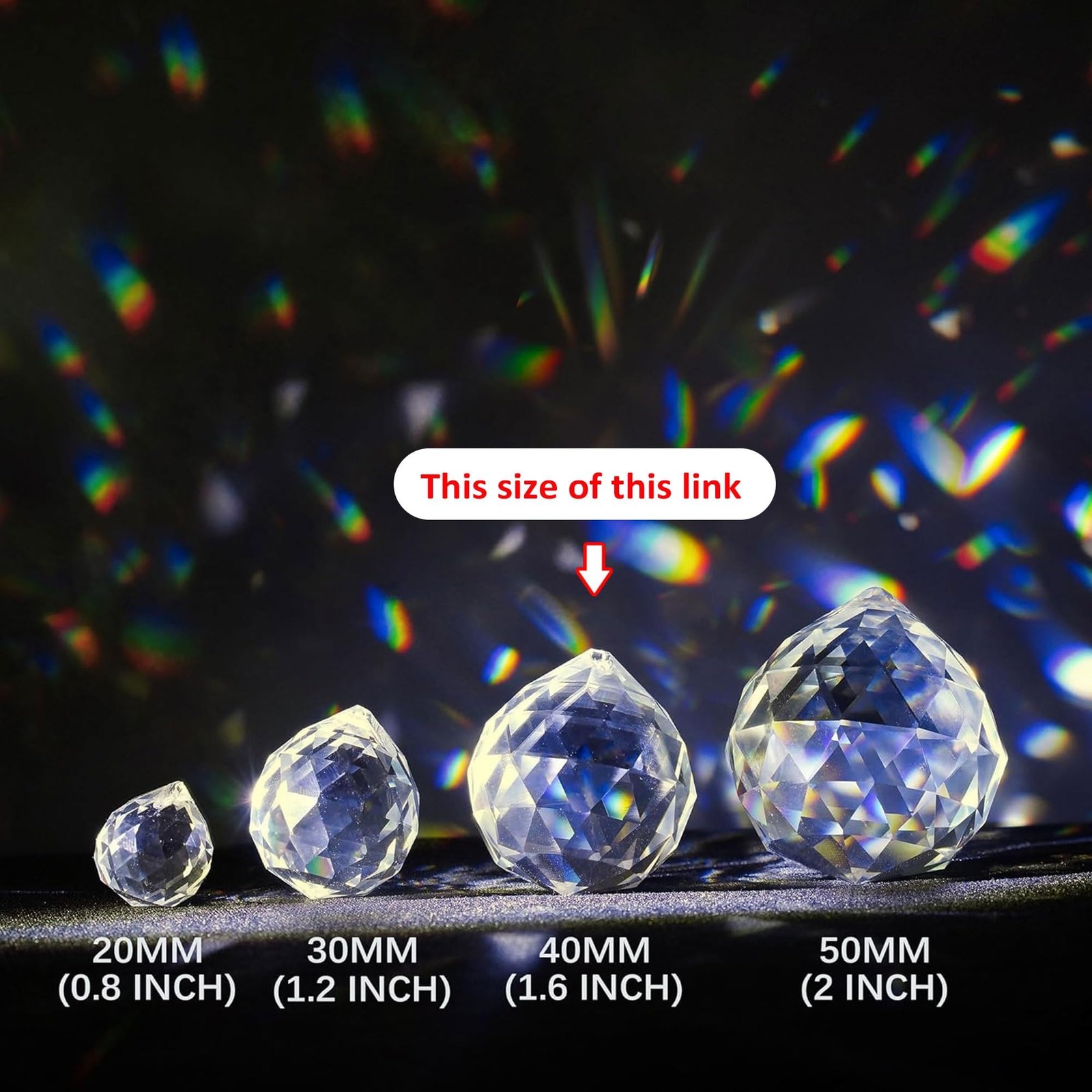 Crystal Ball Prisms 1.57″ Chandelier Suncatcher Rainbow Maker Decor 10 Pack 40mm