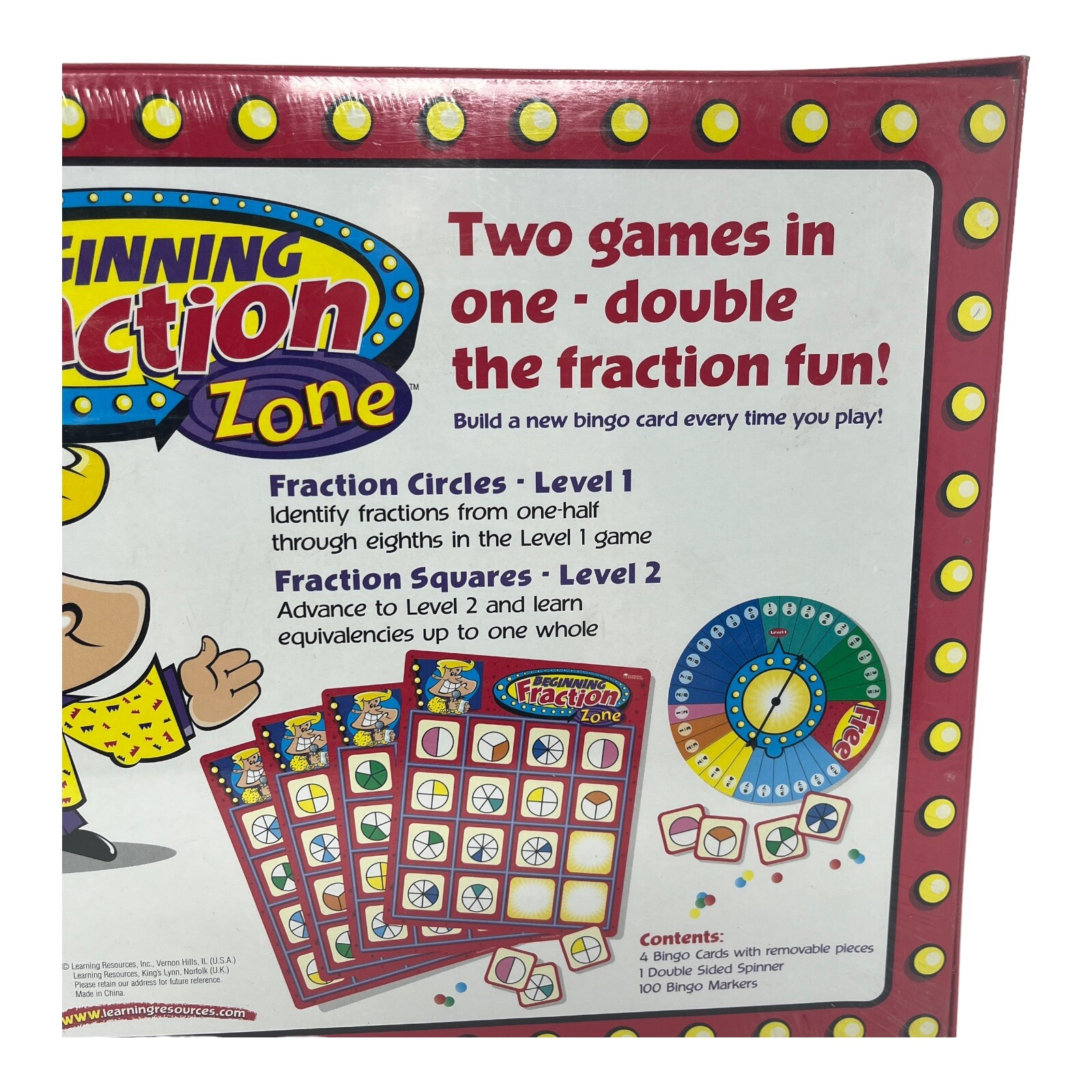 NEW & SEALED Beginning Fraction Zone Bingo by Learning Resources Math Board Game
