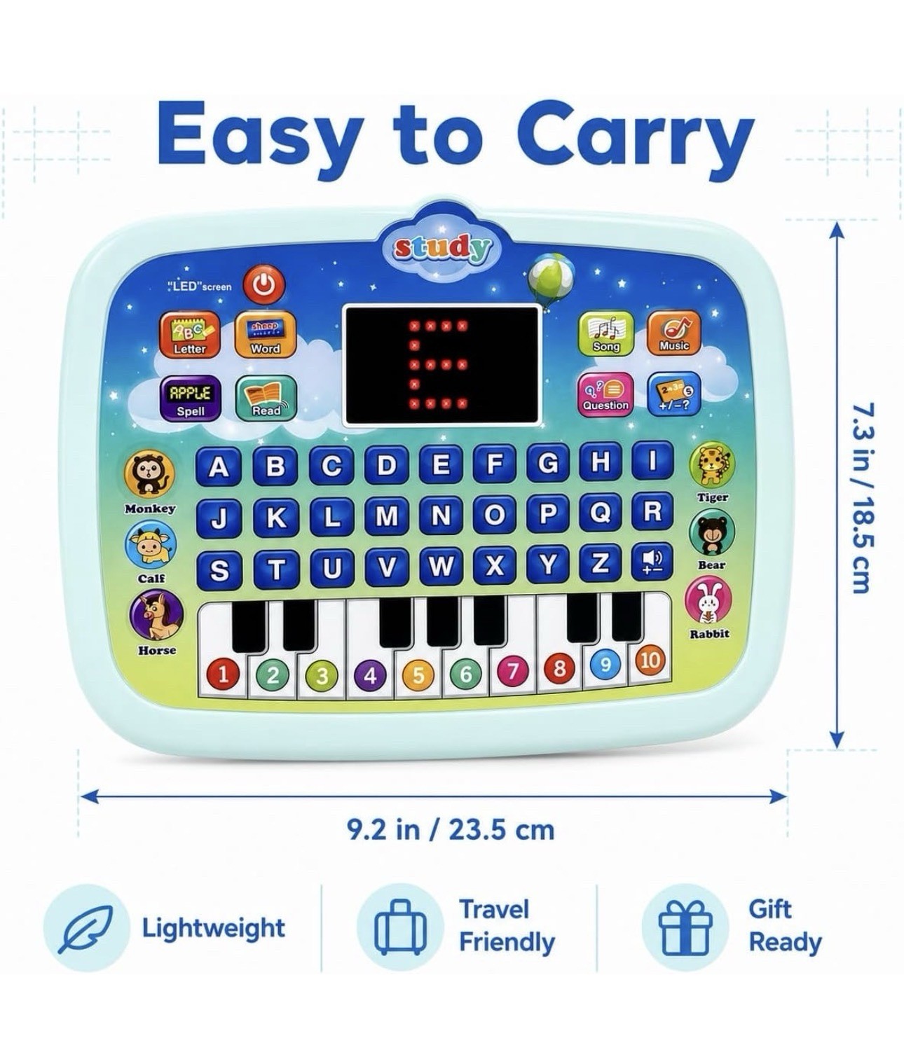 Learning Tablet for Toddlers 1-3 – Educational ABC Toy to Learn Alphabet, Num…