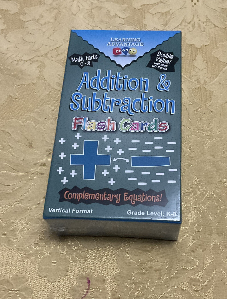 Double-Value Vertical Flash Cards – Addition & Subtraction Set – Set of 81 New
