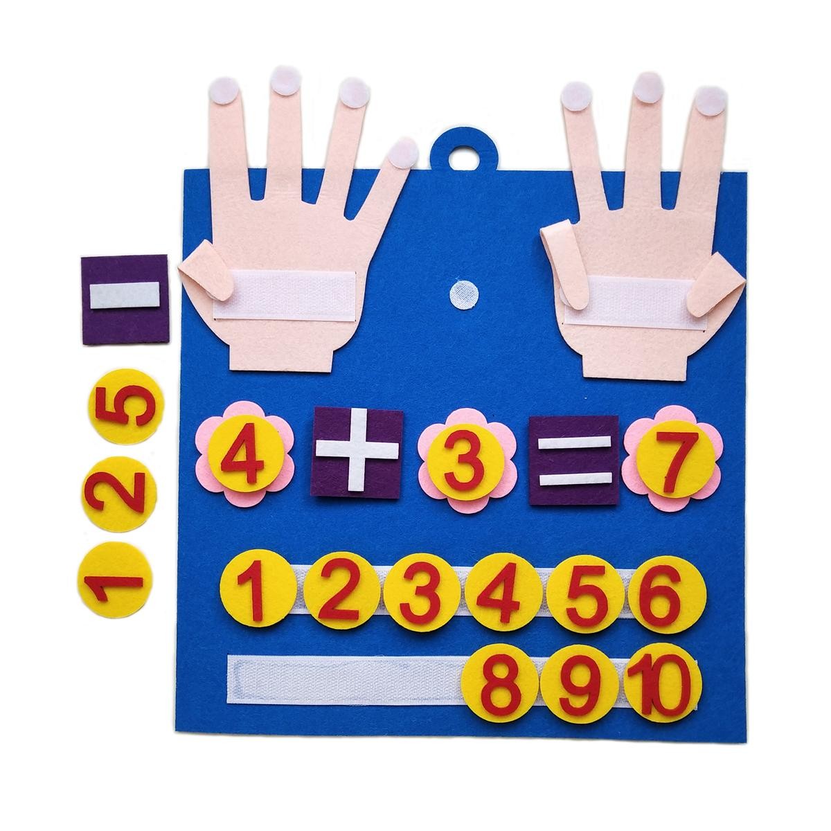 Toddler Montessori Toys Felt Finger Numbers Math Toy Children Counting Early Edu