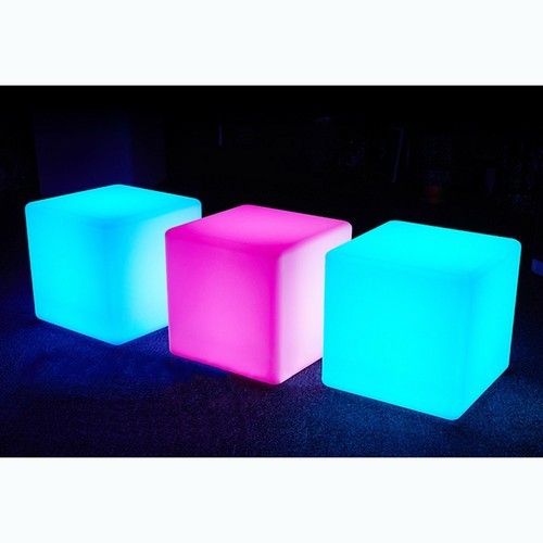 RGB Light Up Square Cube LED 12″ Party Decor Lighting Furniture With 15m Remote