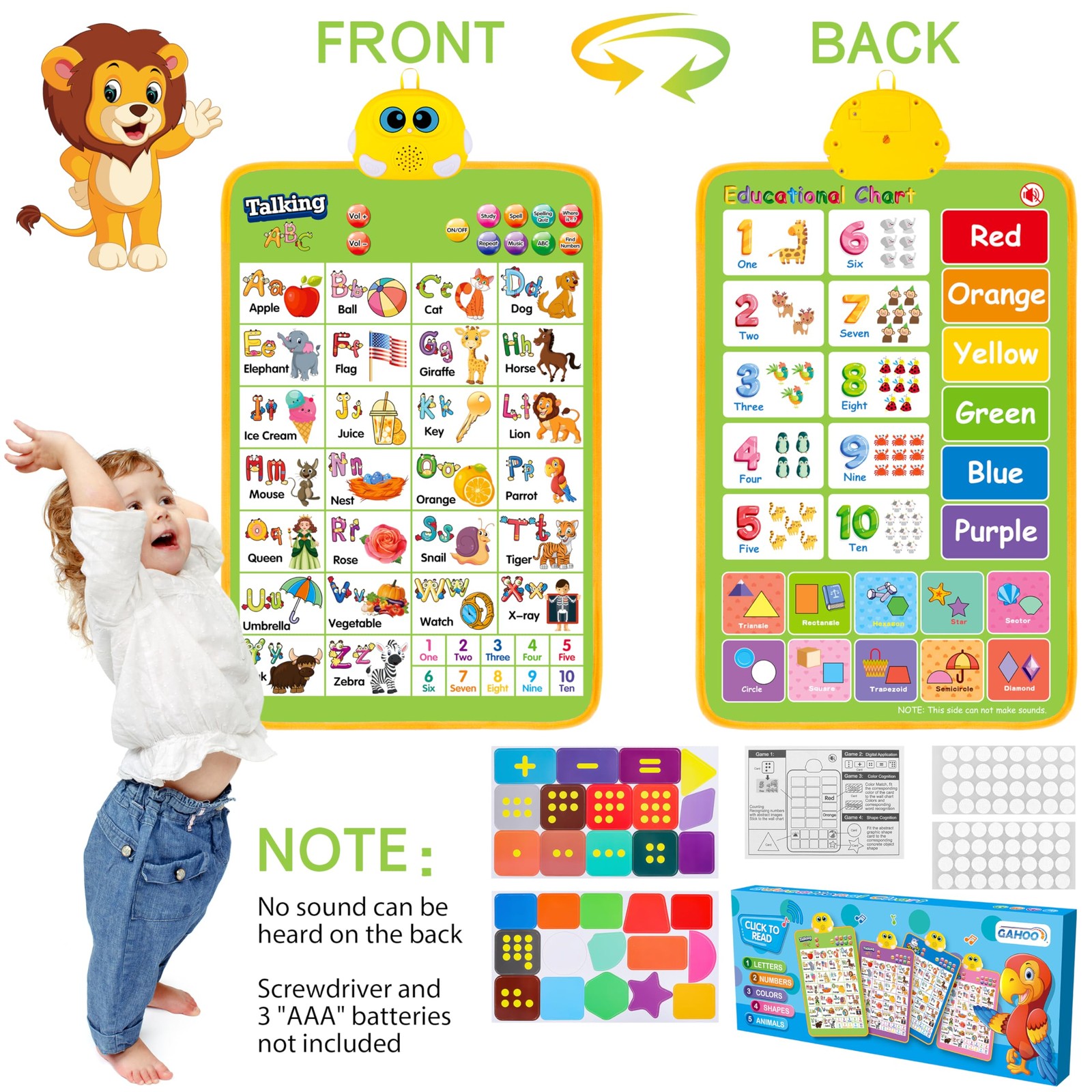 Electronic Alphabet 16 inches (W) x 24 (L) x 0.04 (H), Green