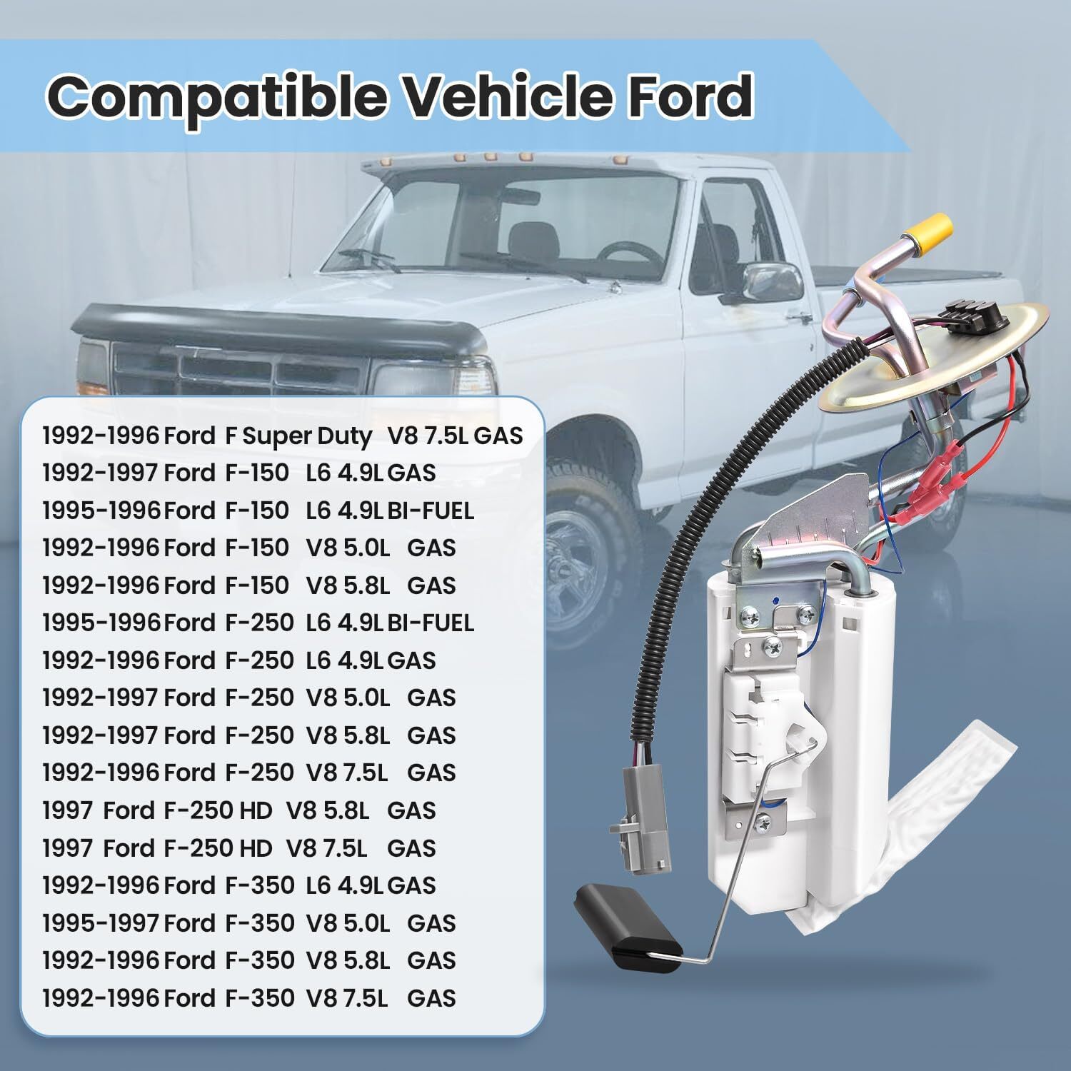 SP2007H Rear Fuel Pump Assembly for Ford F Super Duty F150 F250 F350 1992 1993