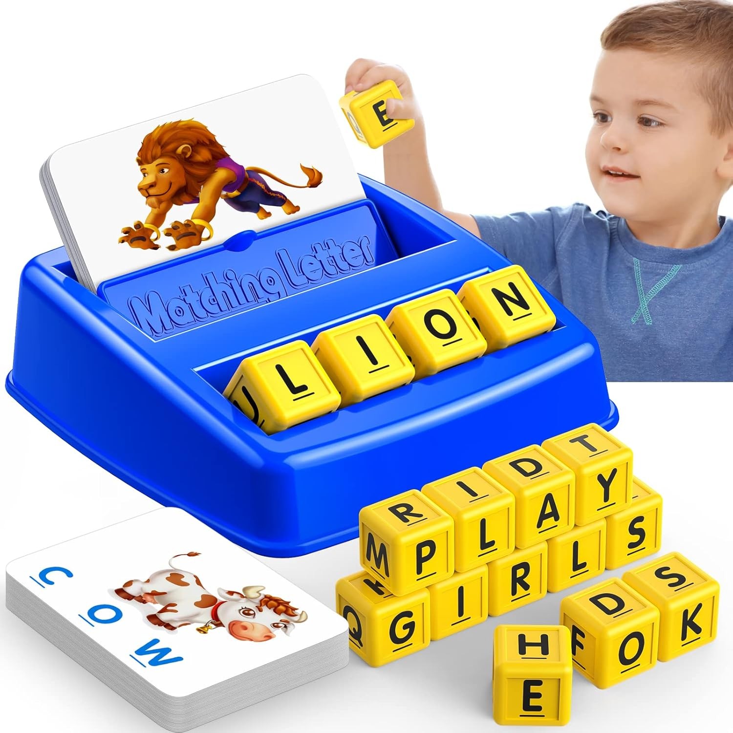Blue Matching Letter Game Educational Learning Toy For Kids 3-8