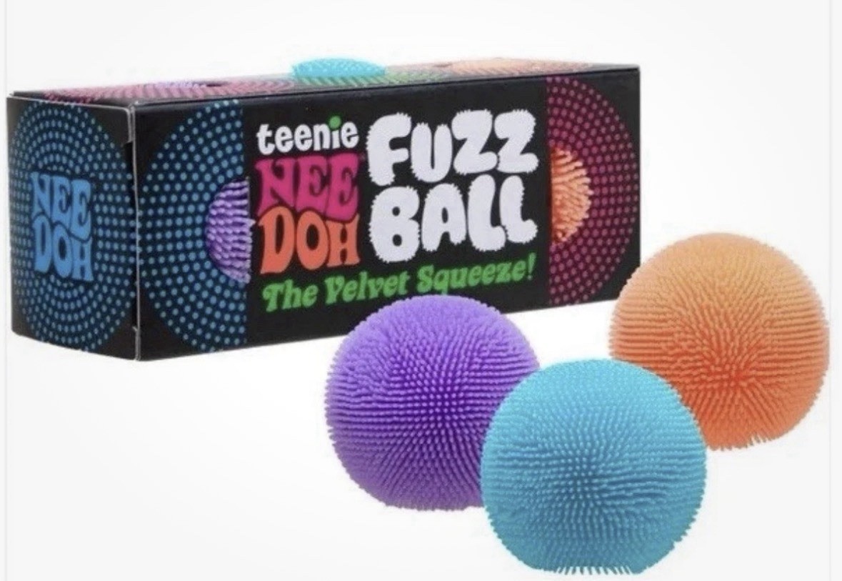 *AUTHENTIC & NEW NeeDoh Teenie Fuzzball Velvet Squeeze Squishy Toy RARE 3 PACK!