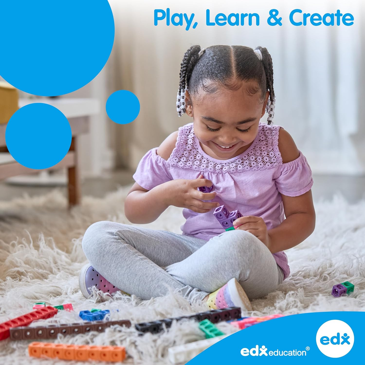 Edxeducation Linking Cubes | Set of 100 | Counting Cubes | Color Sorting Toys |