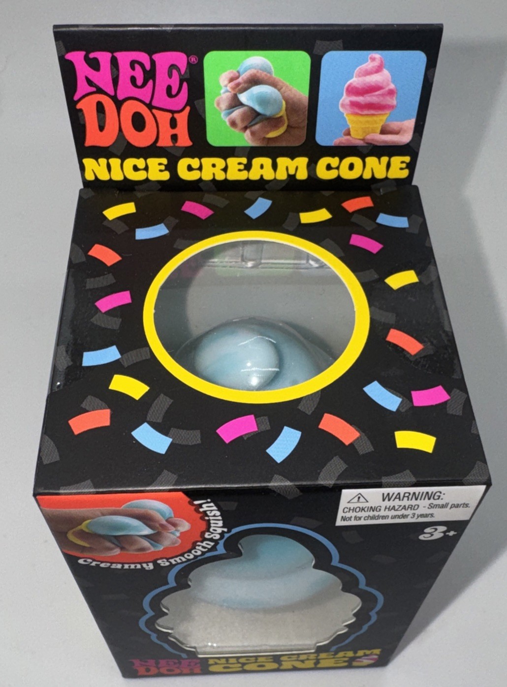 BLUE NeeDoh NICE CREAM CONE Ice Cream Swirl Squishy Toy NEE DOH Stress Ball