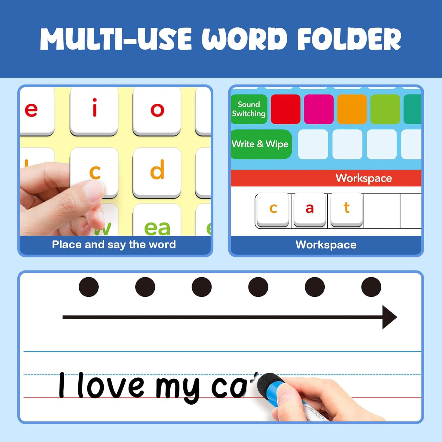 Phonics Magnetic Letter Tiles-Hooked on Phonics,All-In-One Magnetic Phonics Kit,