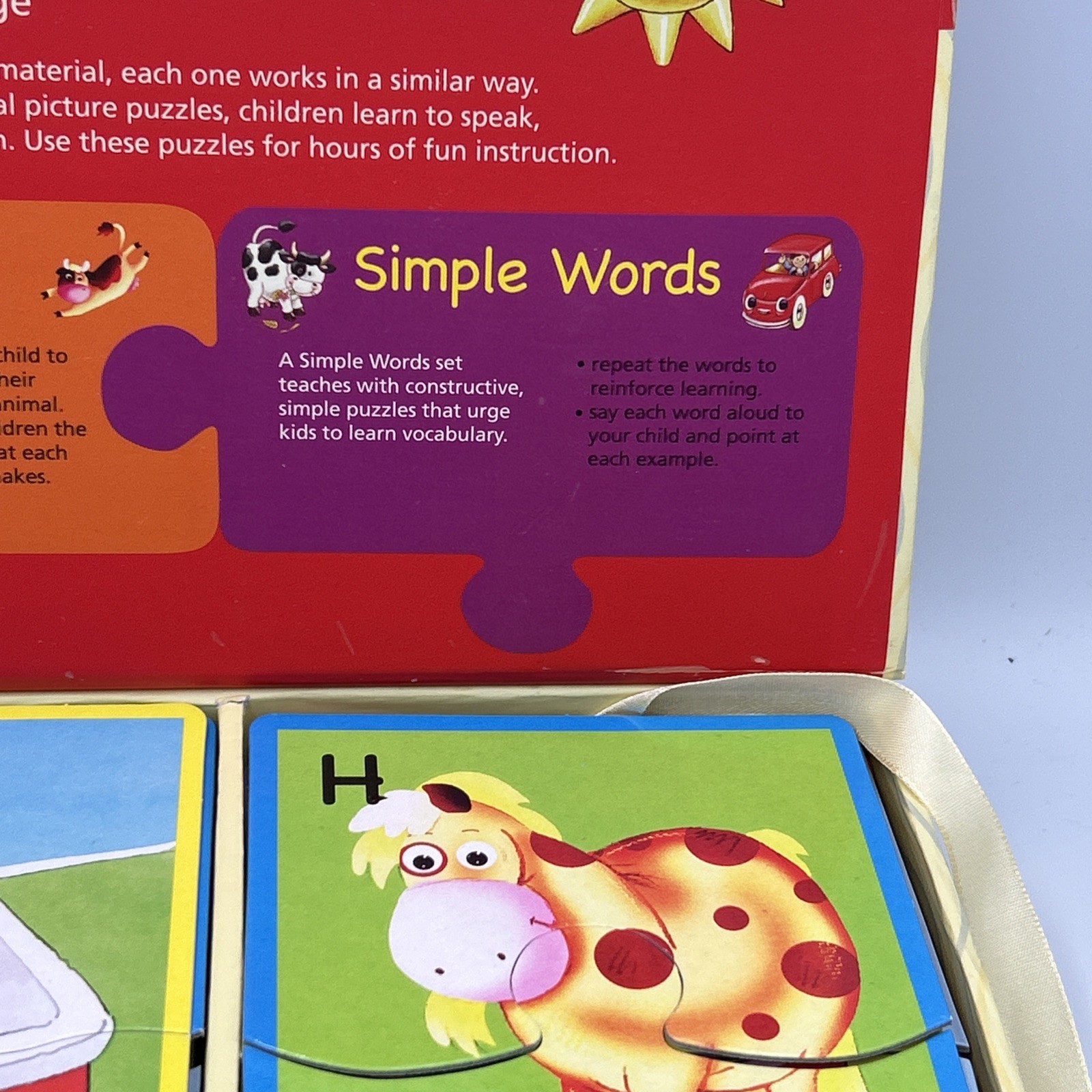 First Word Puzzle Learning Set 💯 Complete – Smoke Free Home (Outer Box Wear)